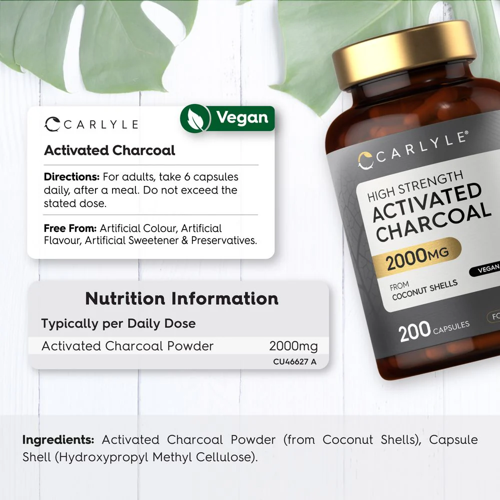 Activated Charcoal 2000 mg | 200 Capsules - Image 3