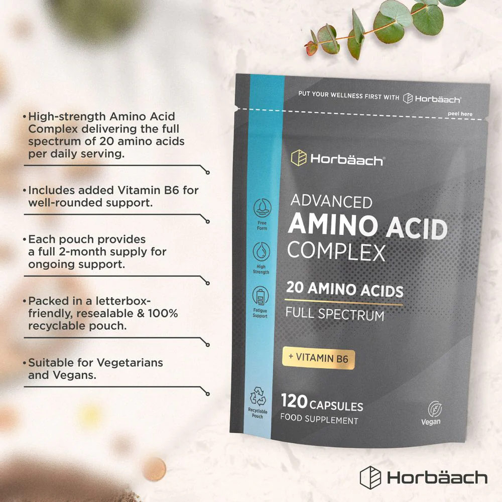 Amino Acid Complex with Vitamin B6 | 120 Capsules - Image 2