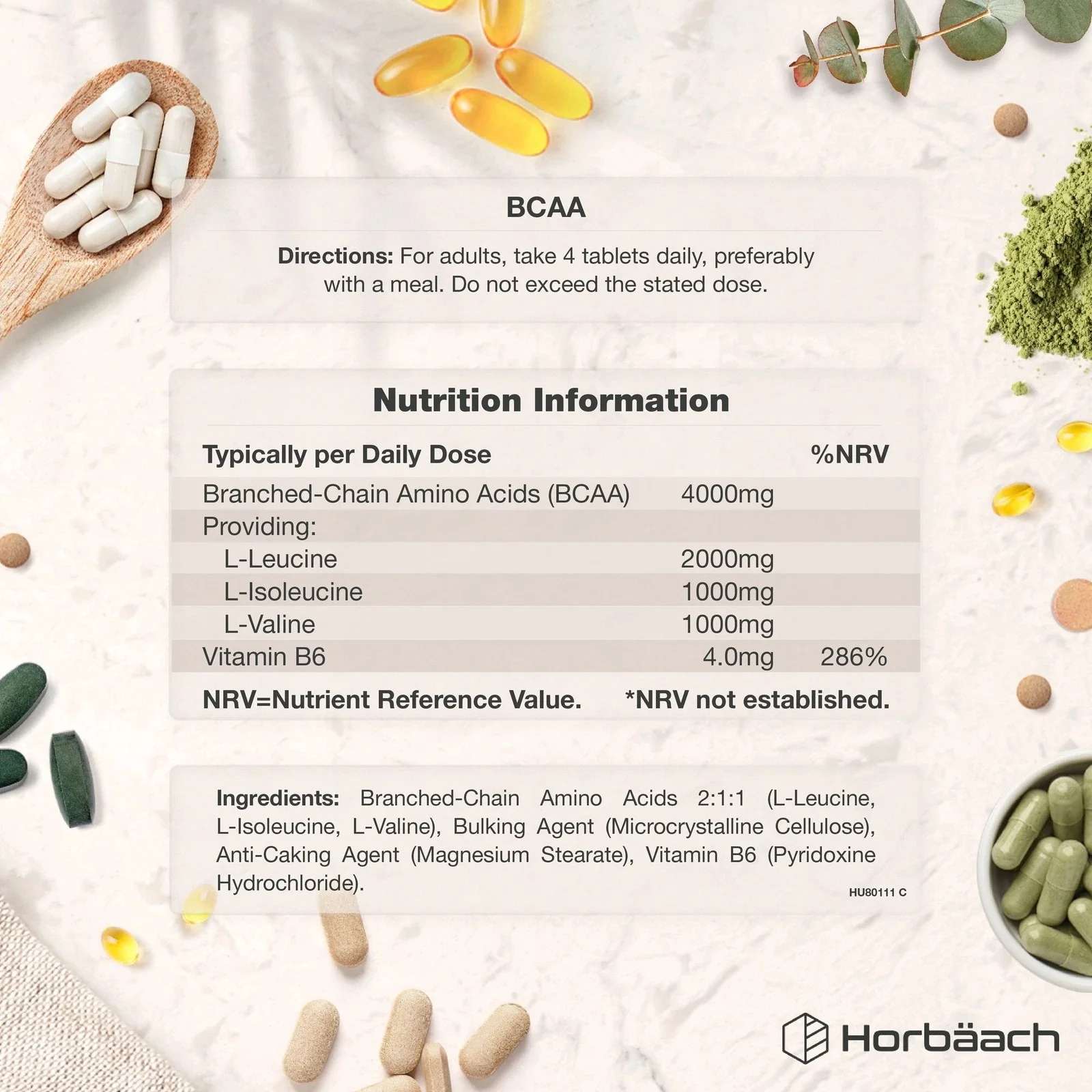 BCAA 4000 mg with Vitamin B6 | 365 Tablets - Image 3