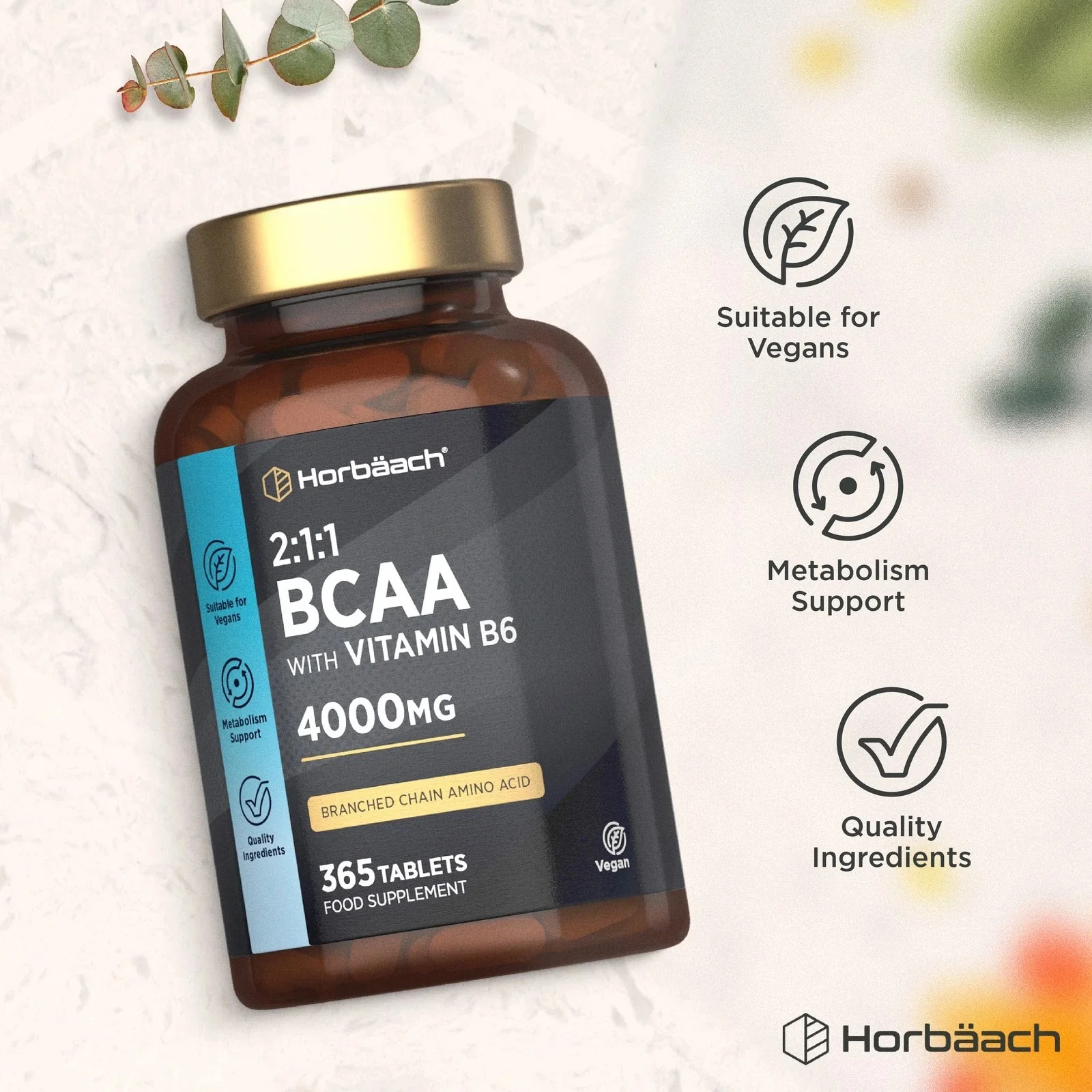BCAA 4000 mg with Vitamin B6 | 365 Tablets - Image 5