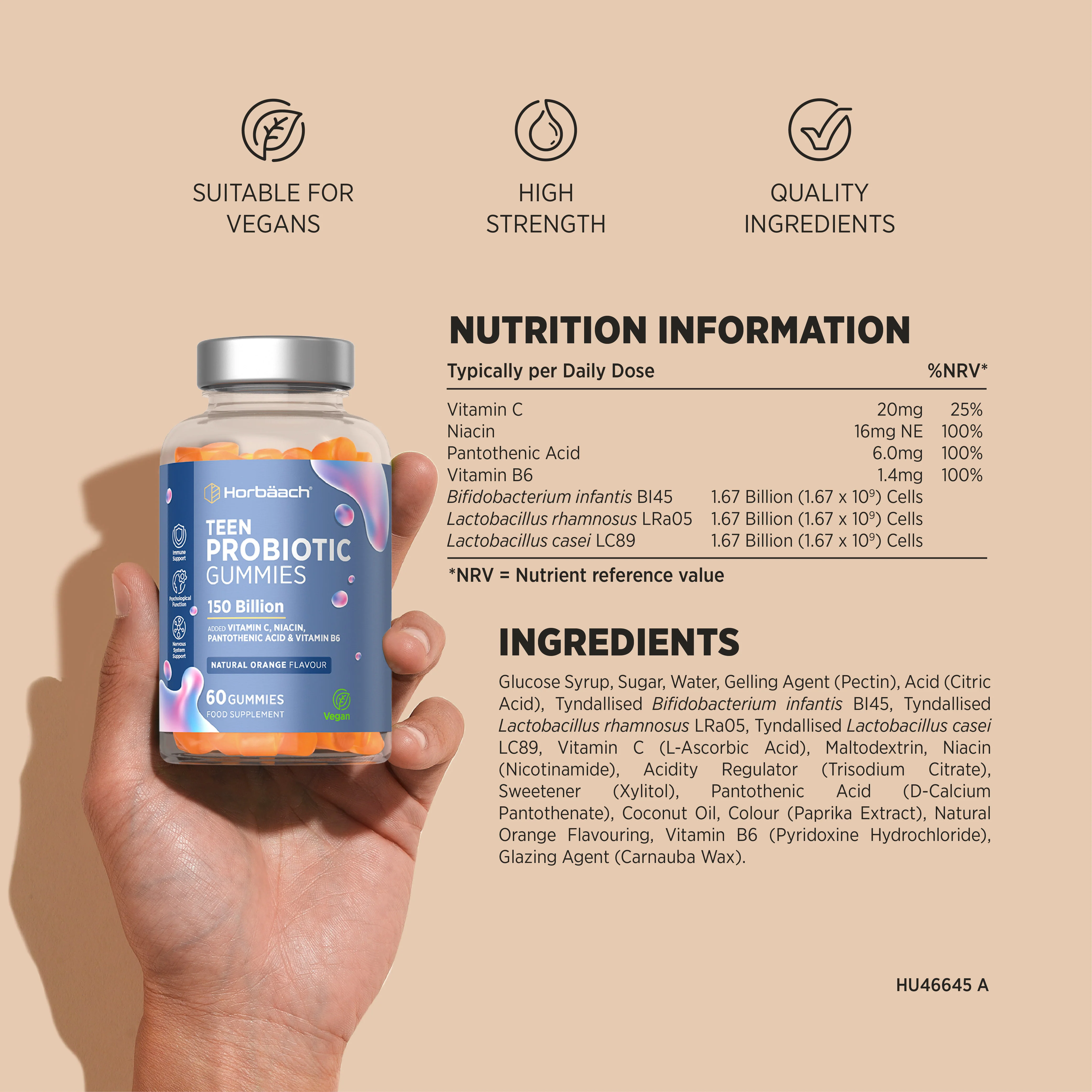 Probiotic for Teens 150 Billion CFU | 60 Gummies - Image 3