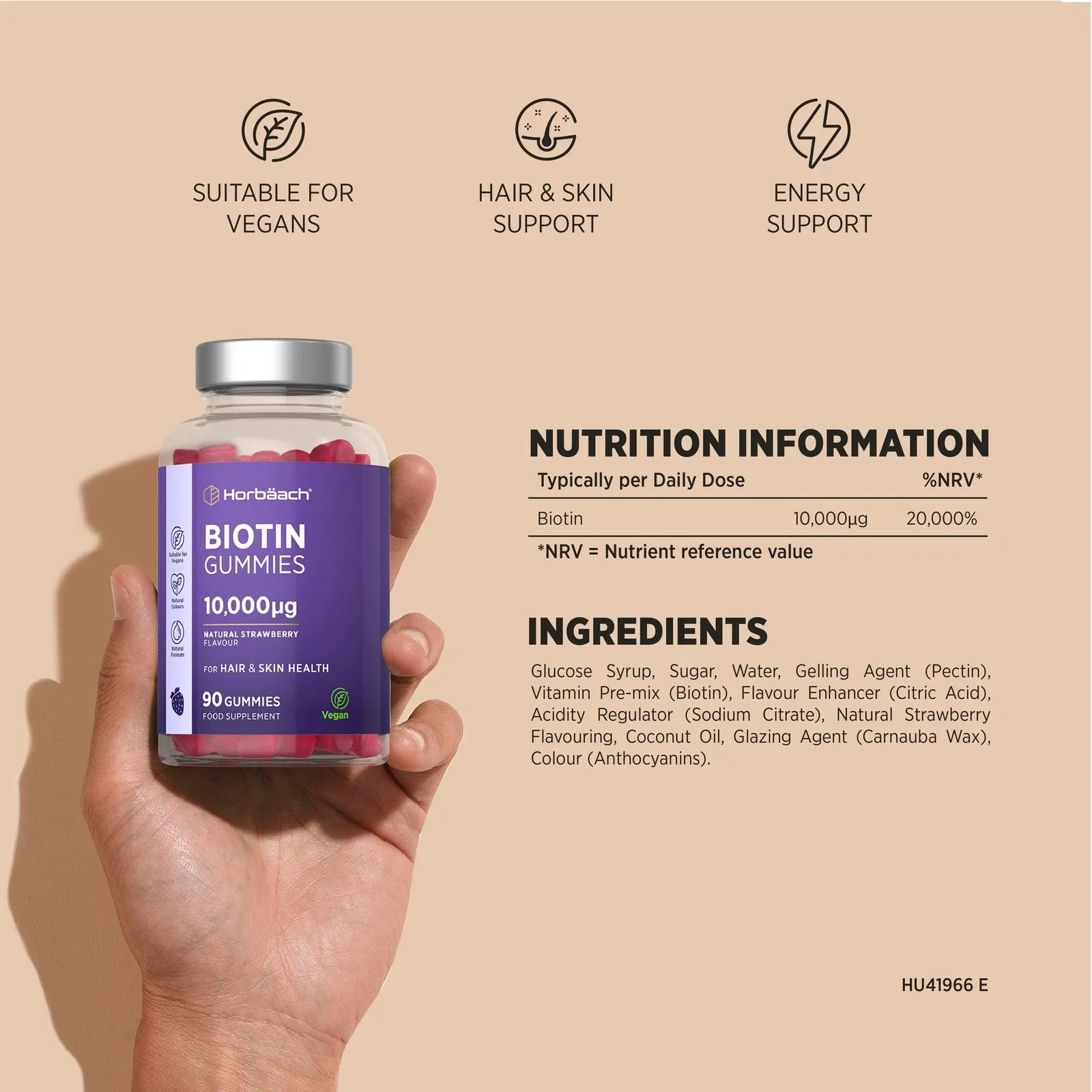 Biotin 10,000 mcg | 90 Gummies - Image 3