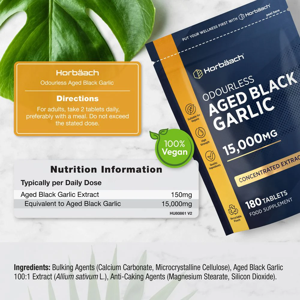 Black Garlic 15,000 mg | 180 Tablets - Image 3