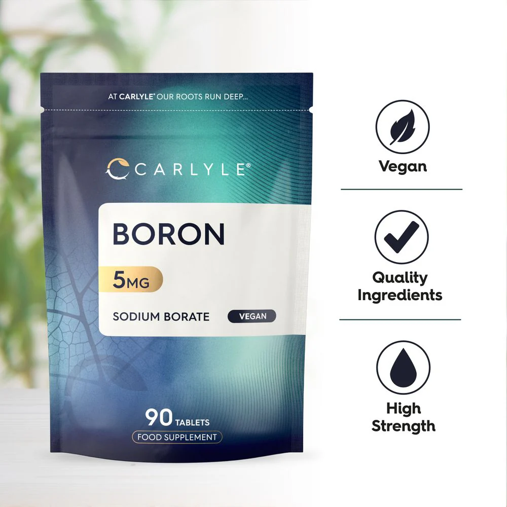 Boron Supplements 5mg | For Men & Women | 90 Vegan Tablets | by Carlyle - Image 4