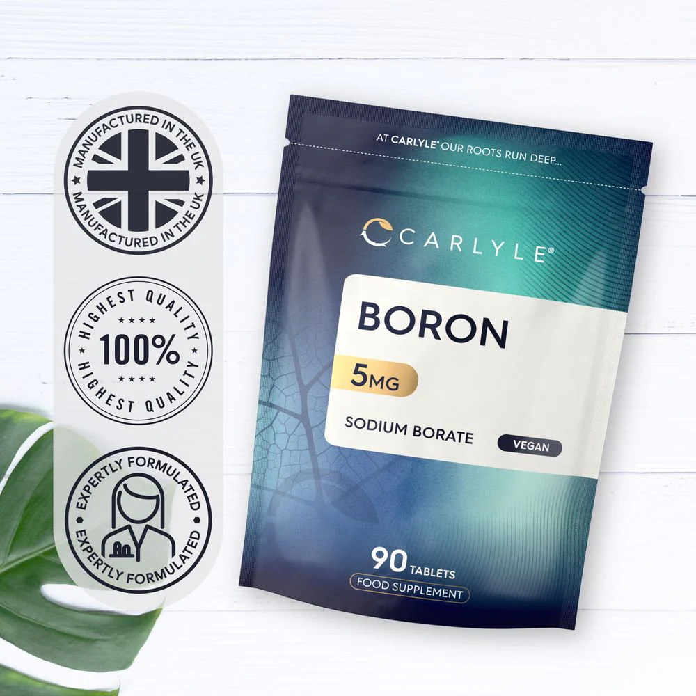 Boron Supplements 5mg | For Men & Women | 90 Vegan Tablets | by Carlyle - Image 5