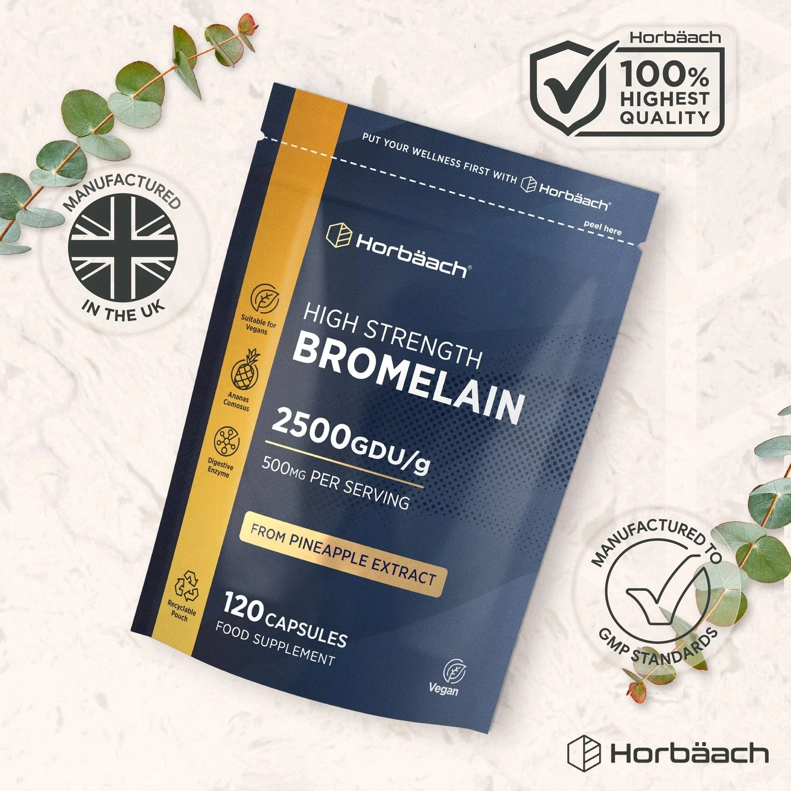 Bromelain 2500 GDU | 120 Capsules - Image 7
