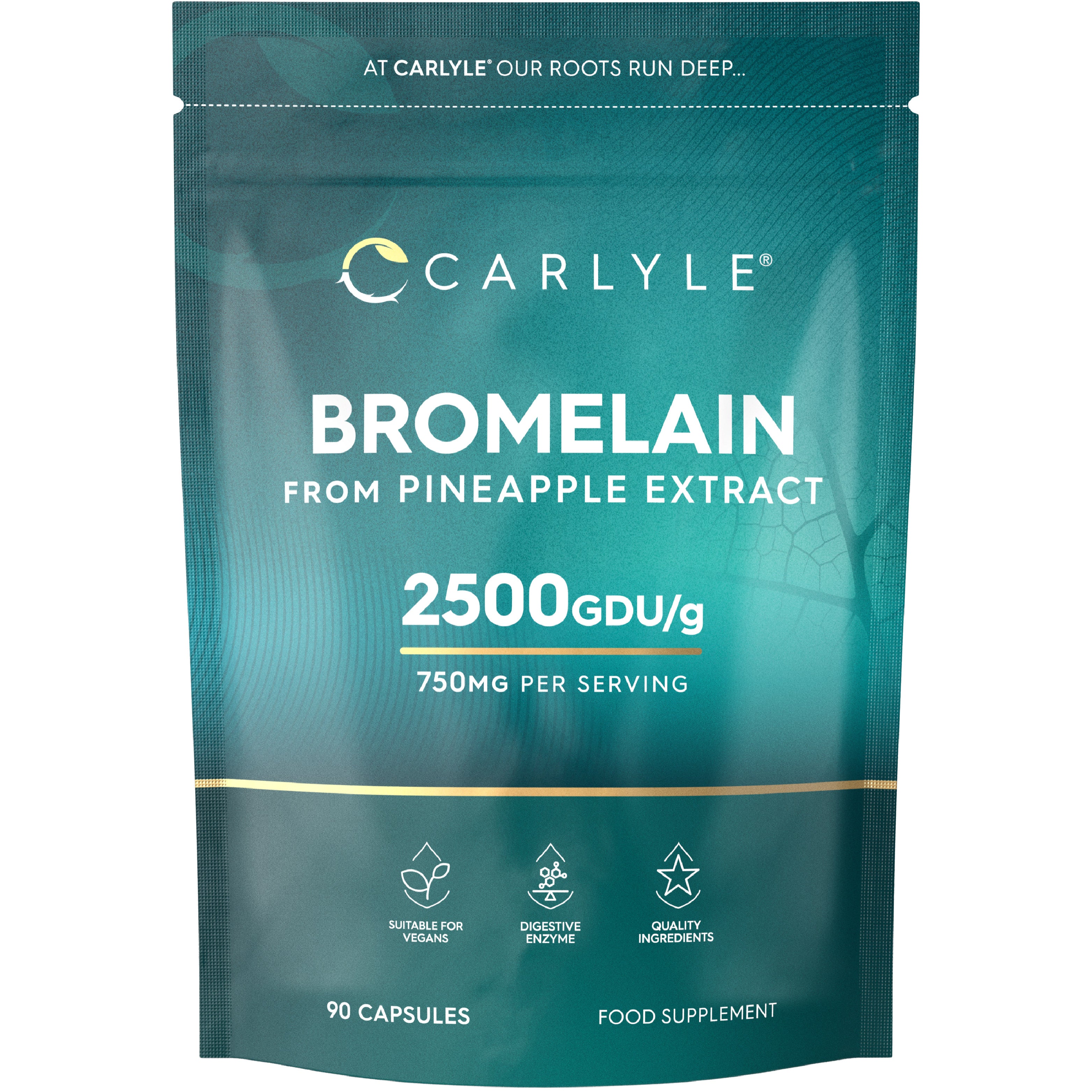 Bromelain 2500GDU/g | 90 Capsules | by Carlyle