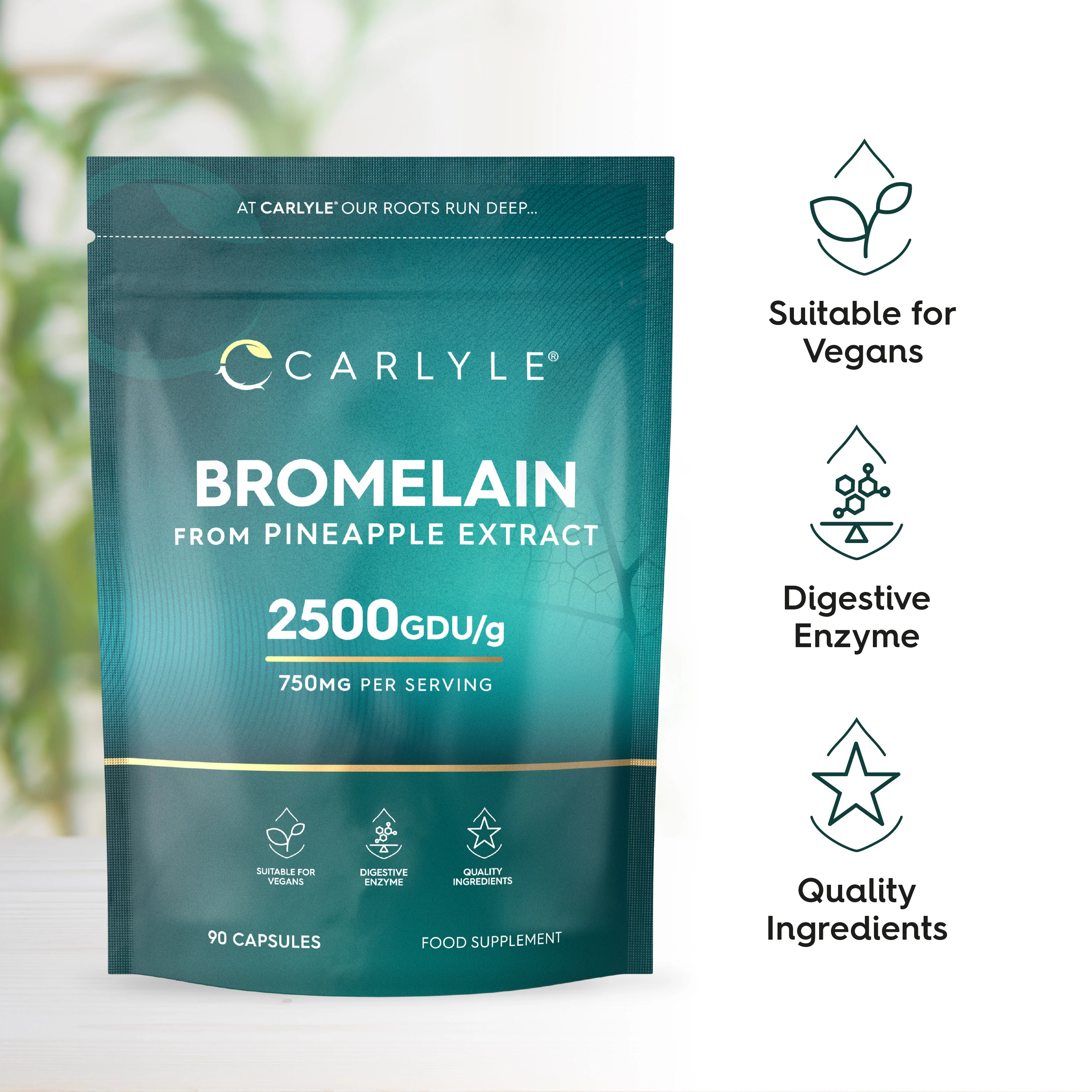 Bromelain 2500GDU/g | 90 Capsules | by Carlyle - Image 5