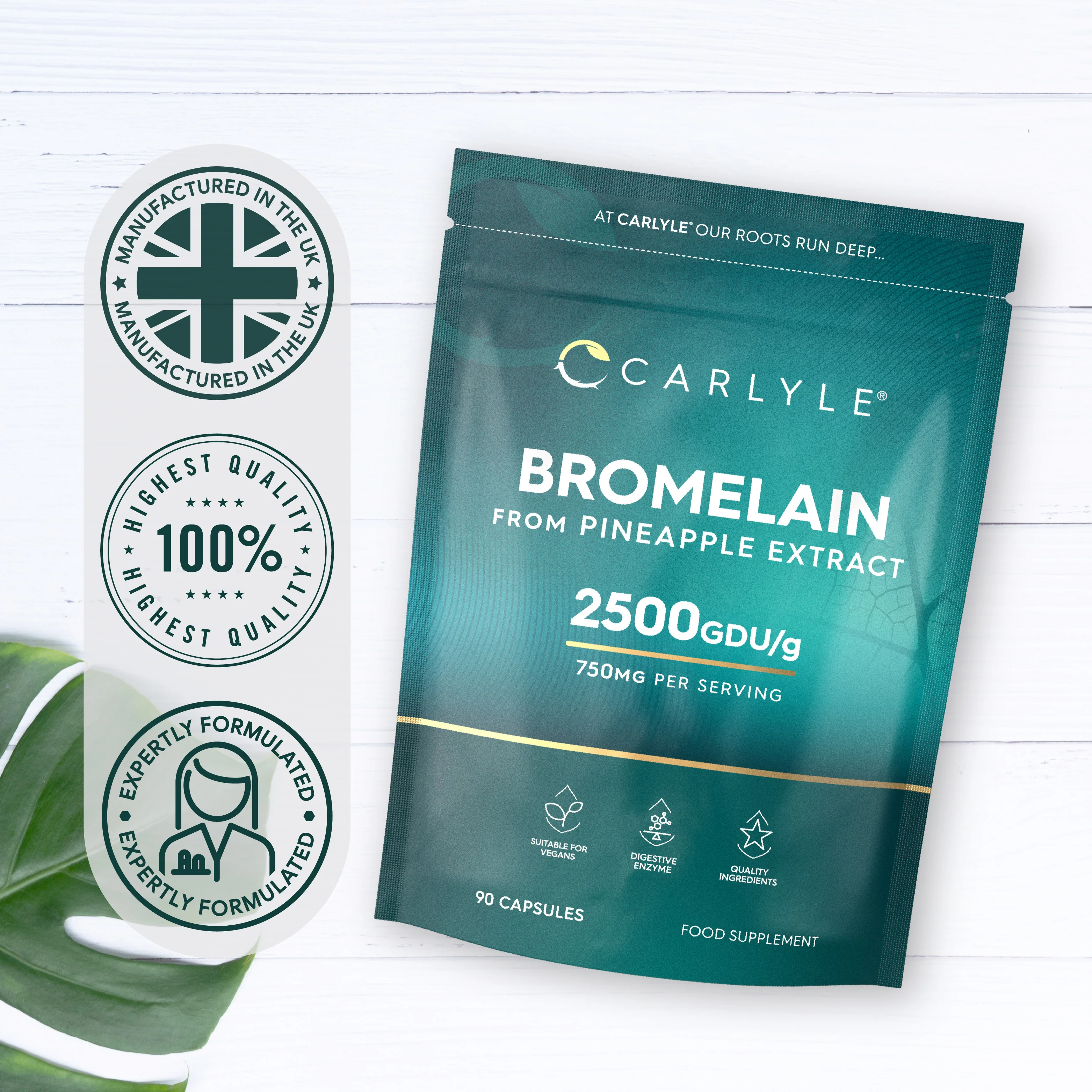 Bromelain 2500GDU/g | 90 Capsules | by Carlyle - Image 6
