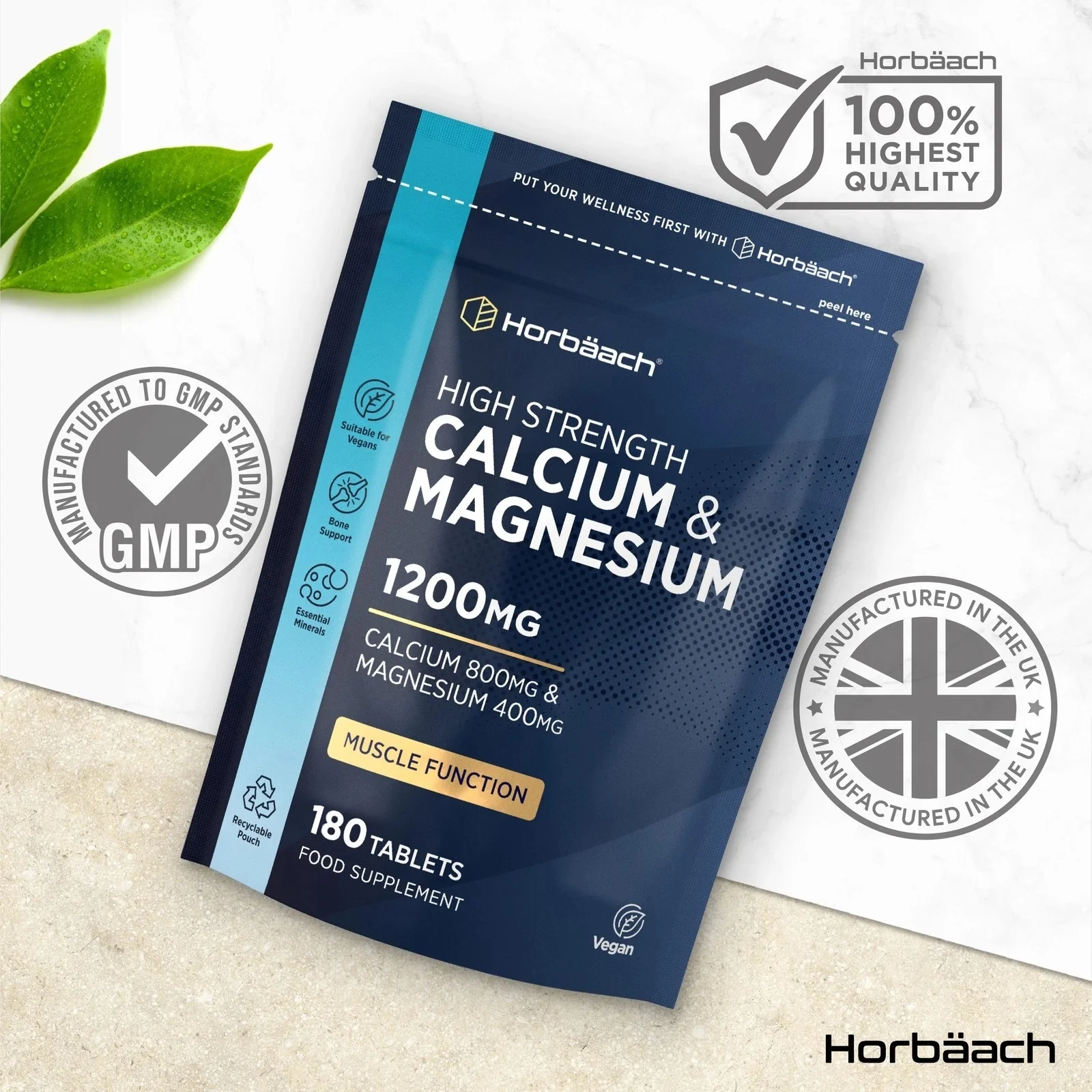 Calcium and Magnesium 1200 mg | 180 Tablets - Image 6
