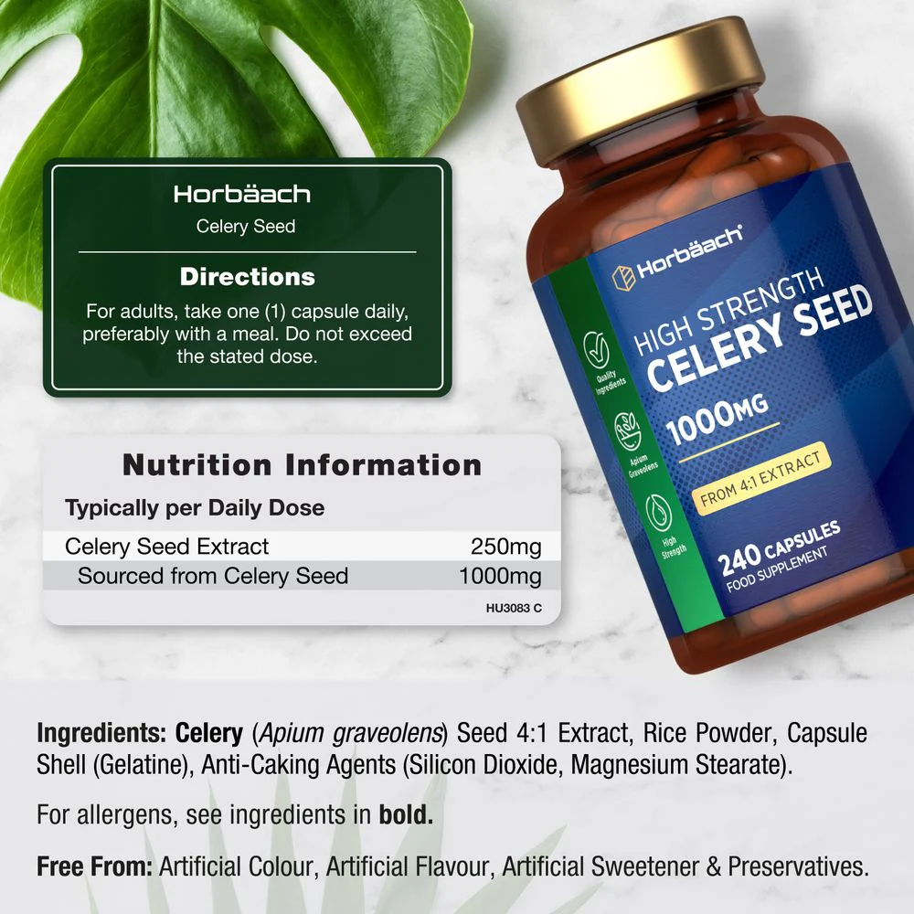 Celery Seed 1000 mg | 240 Capsules - Image 3