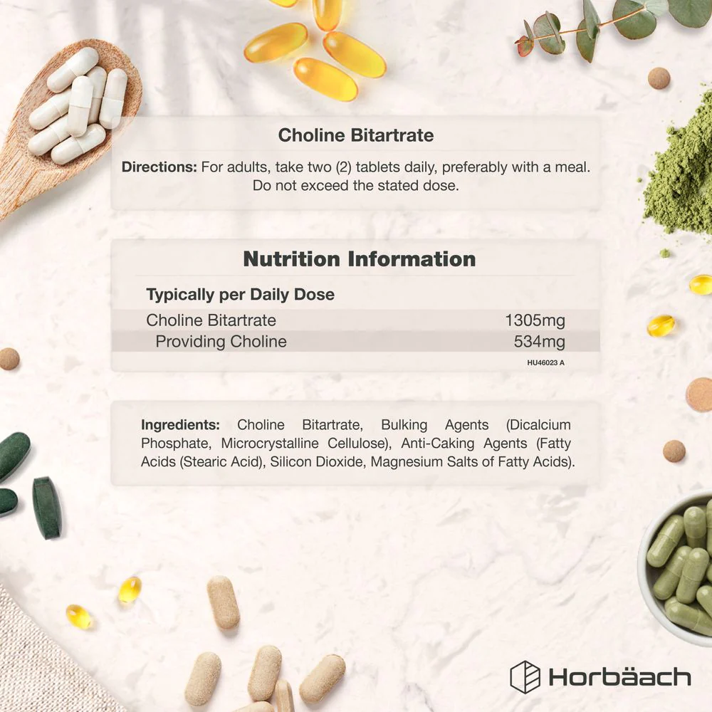 Choline Bitartrate 1305 mg | 120 Tablets - Image 3