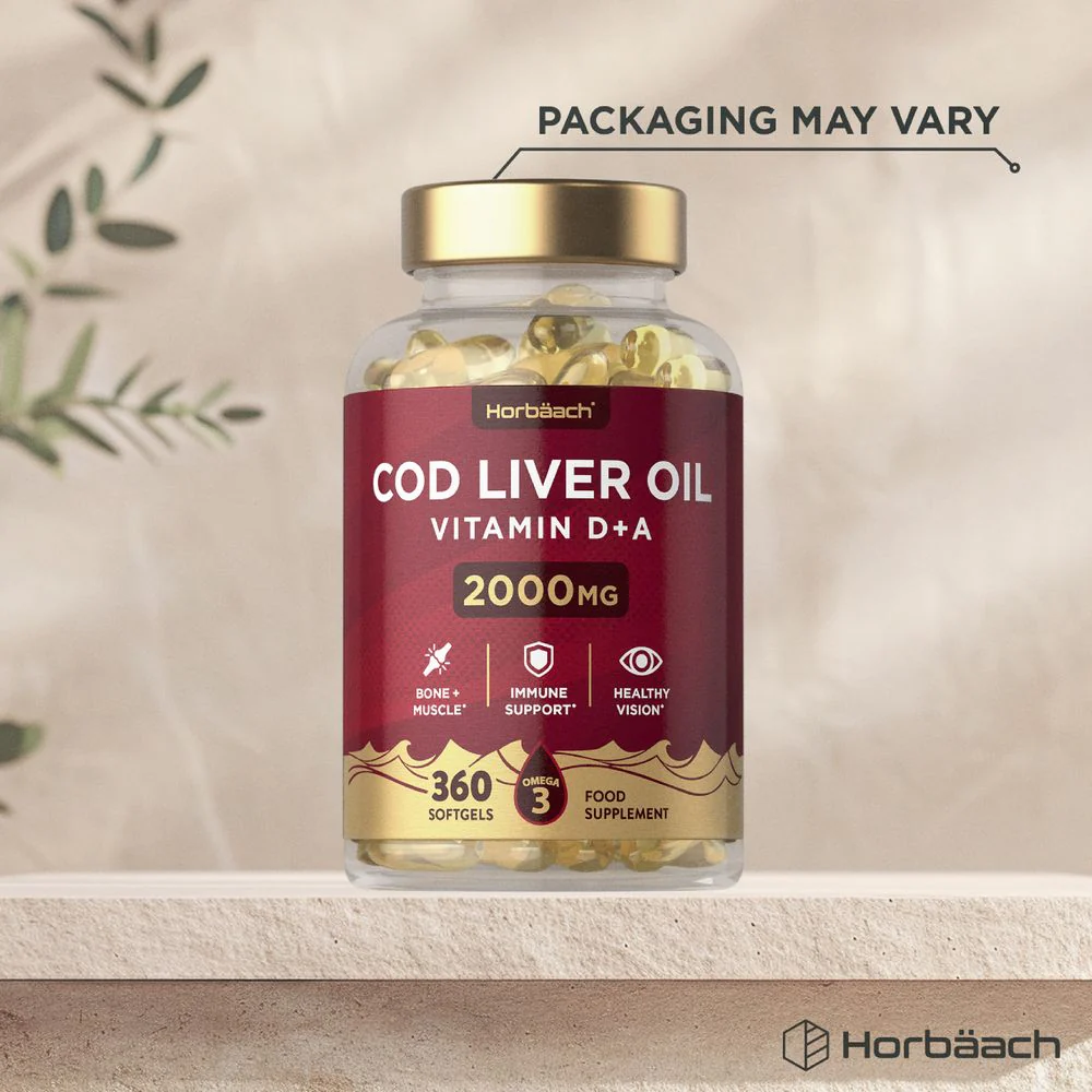 Cod Liver Oil 2000 mg with Vitamin A & D | 360 Softgels - Image 4