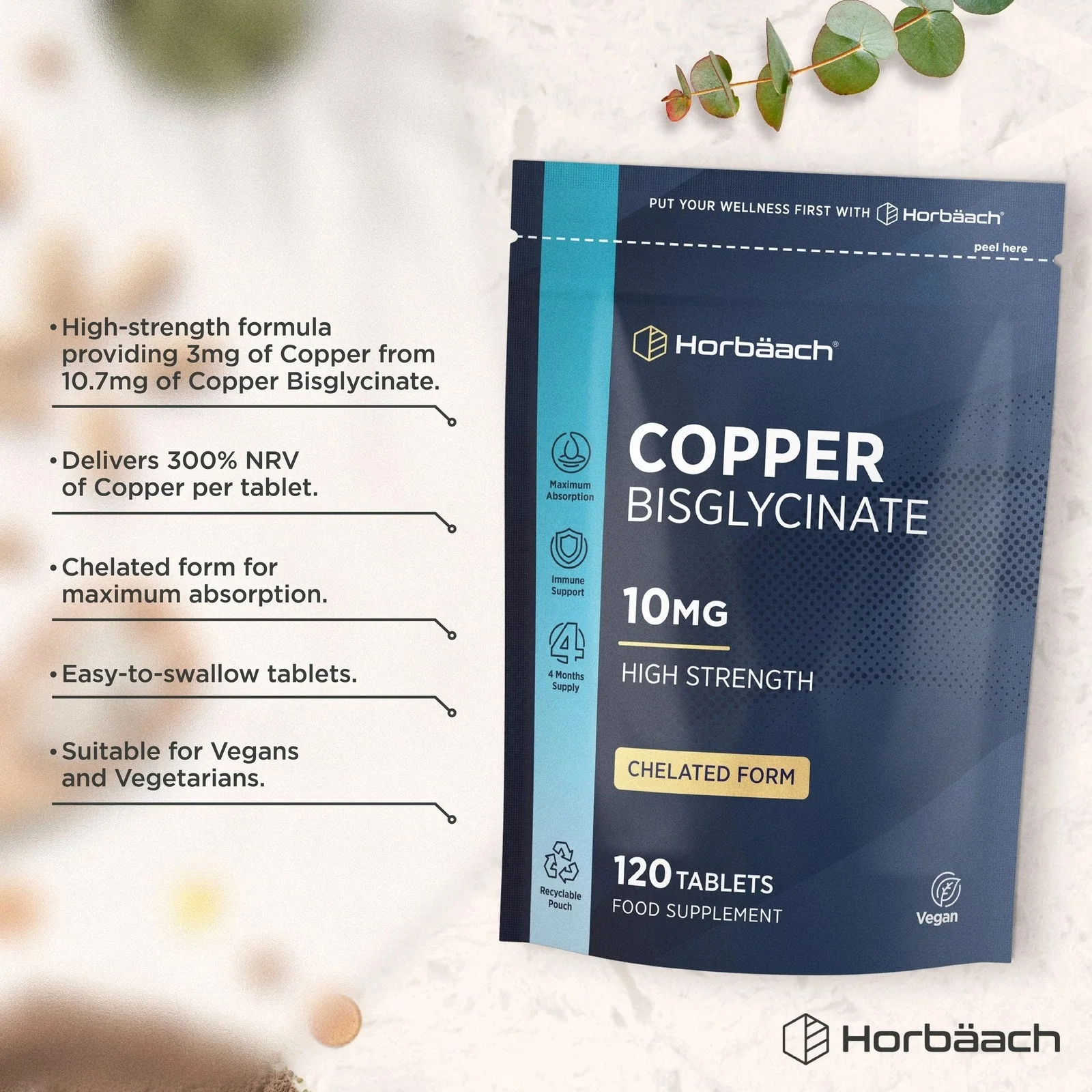 Copper Bisglycinate 10 mg | 120 Tablets - Image 2