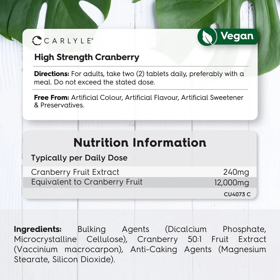 Cranberry 12,000 mg | 120 Tablets - Image 3