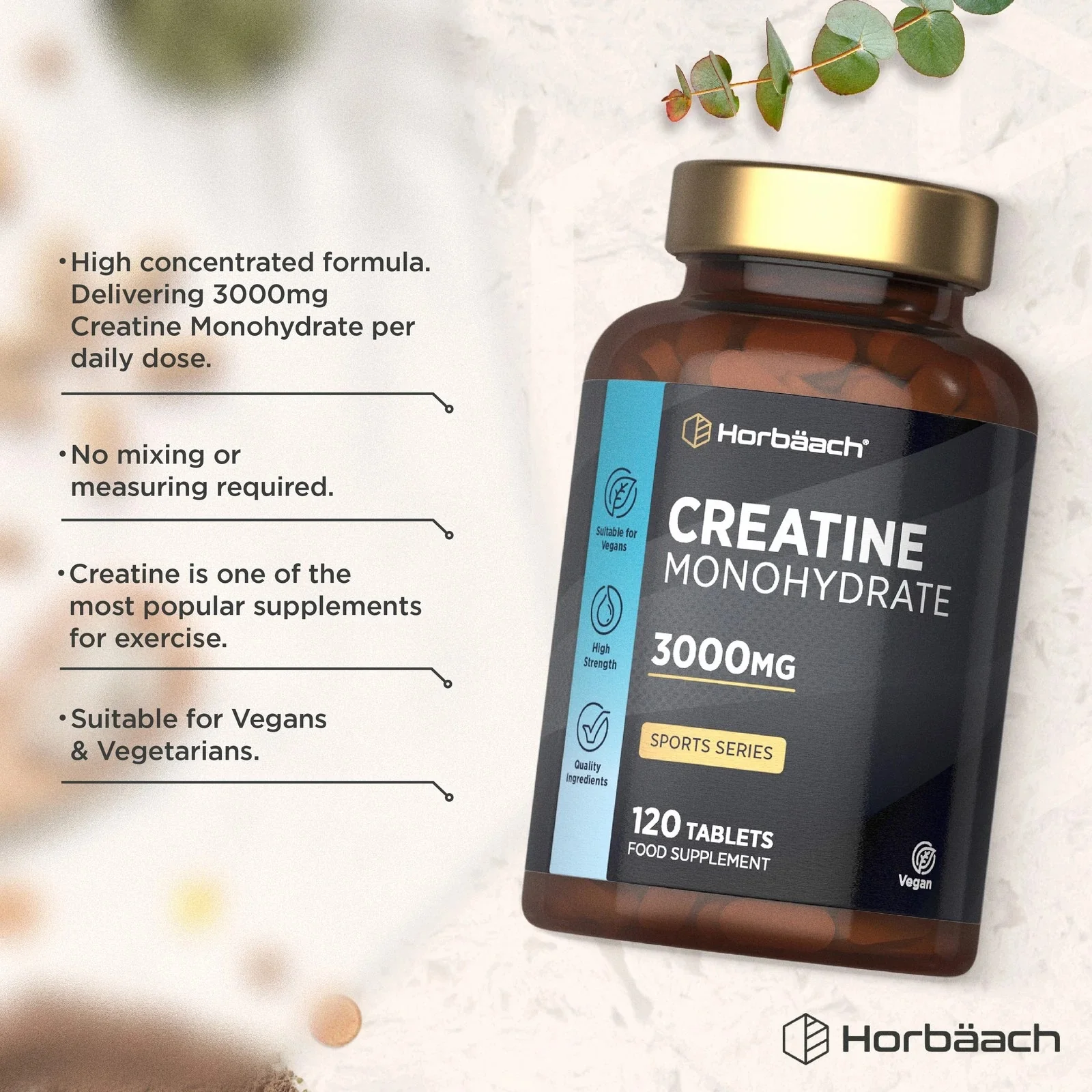 Creatine Monohydrate 3000 mg | 120 Tablets - Image 2