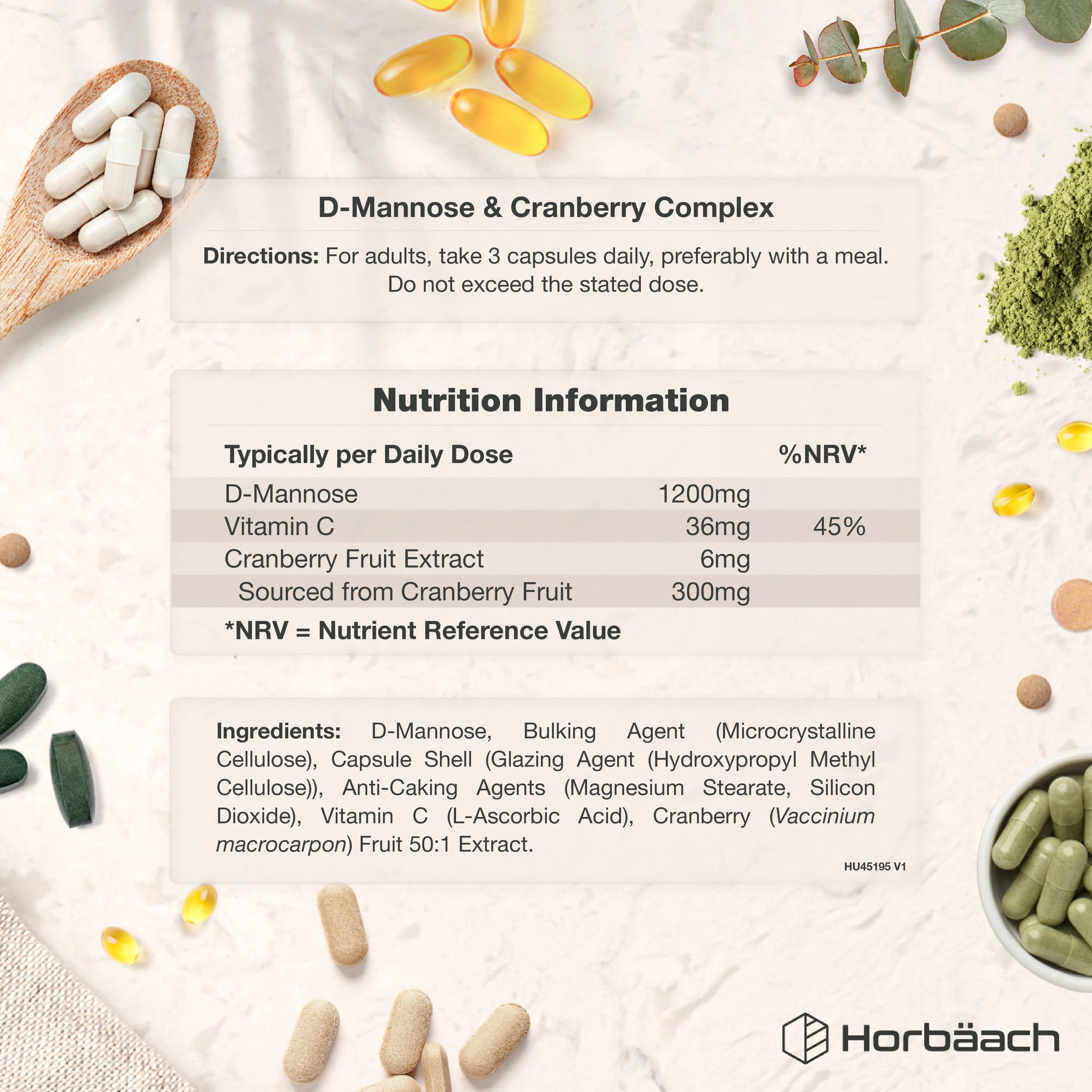 D-Mannose and Cranberry Complex 1500 mg | 120 Capsules - Image 3