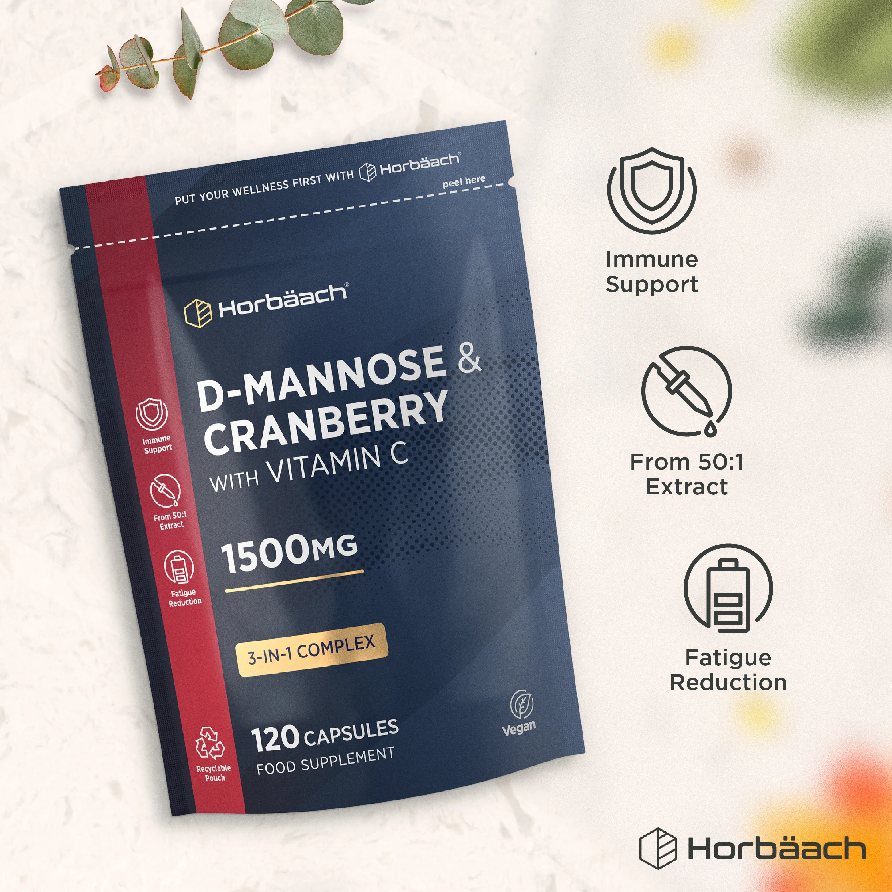 D-Mannose and Cranberry Complex 1500 mg | 120 Capsules - Image 5