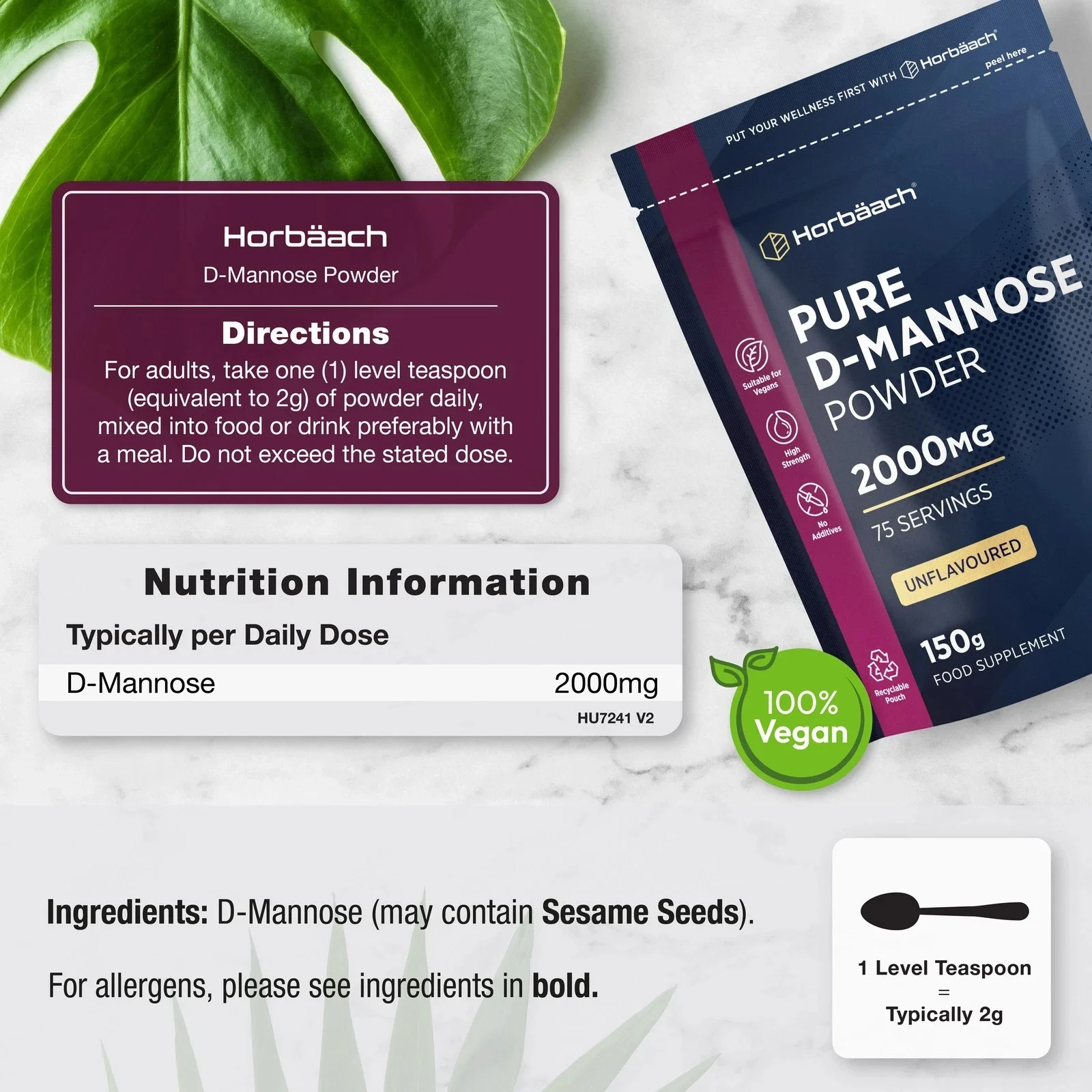D-Mannose Powder 2000 mg | 150 g - Image 3