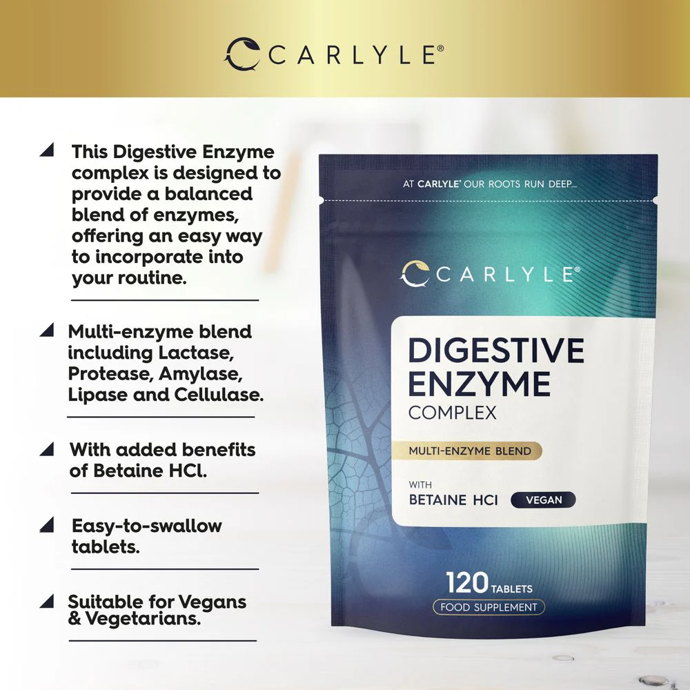 Digestive Enzyme Complex with Betaine HCI | 120 Tablets - Image 2
