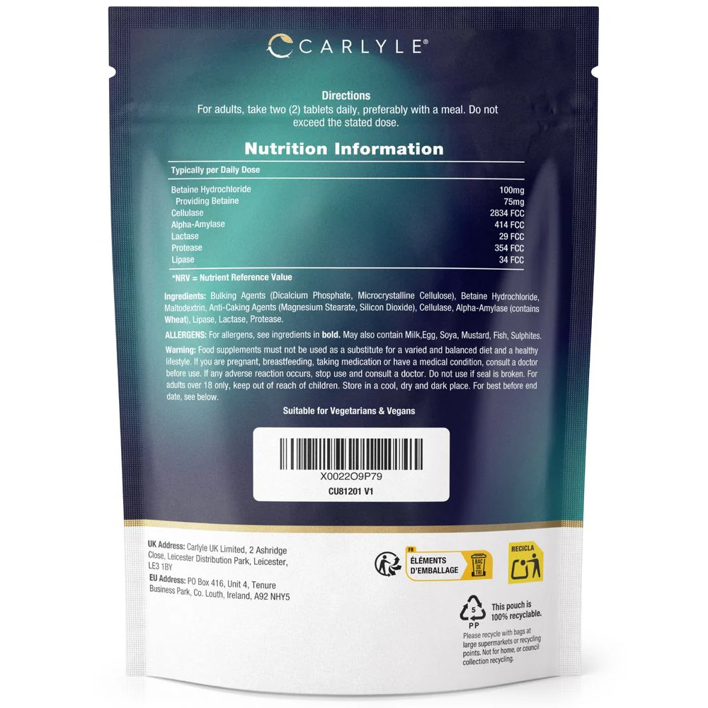 Digestive Enzyme Complex with Betaine HCI | 120 Tablets - Image 4