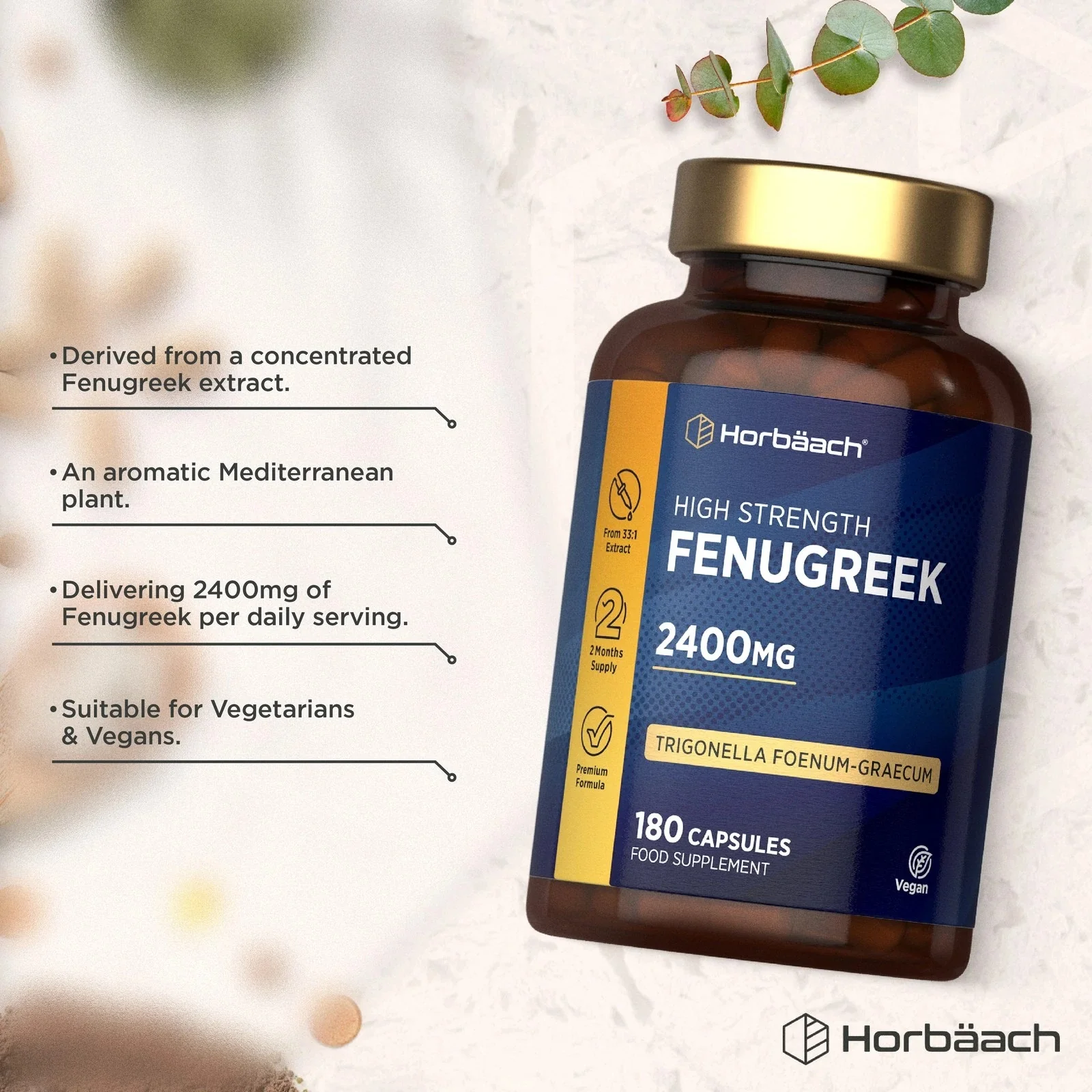 Fenugreek 2400 mg | 180 Capsules - Image 2