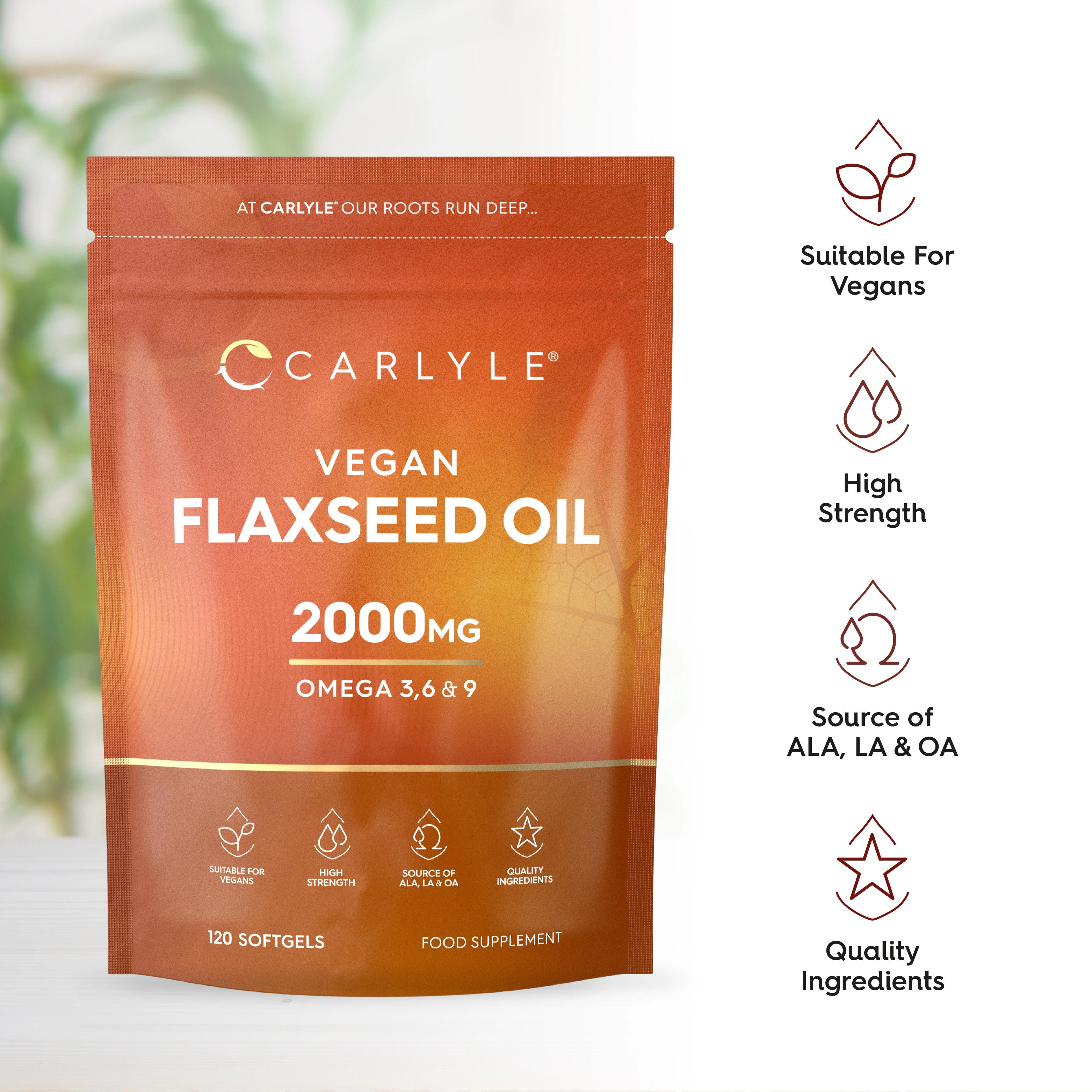 Flaxseed Oil 2000 mg | 120 Softgels - Image 4