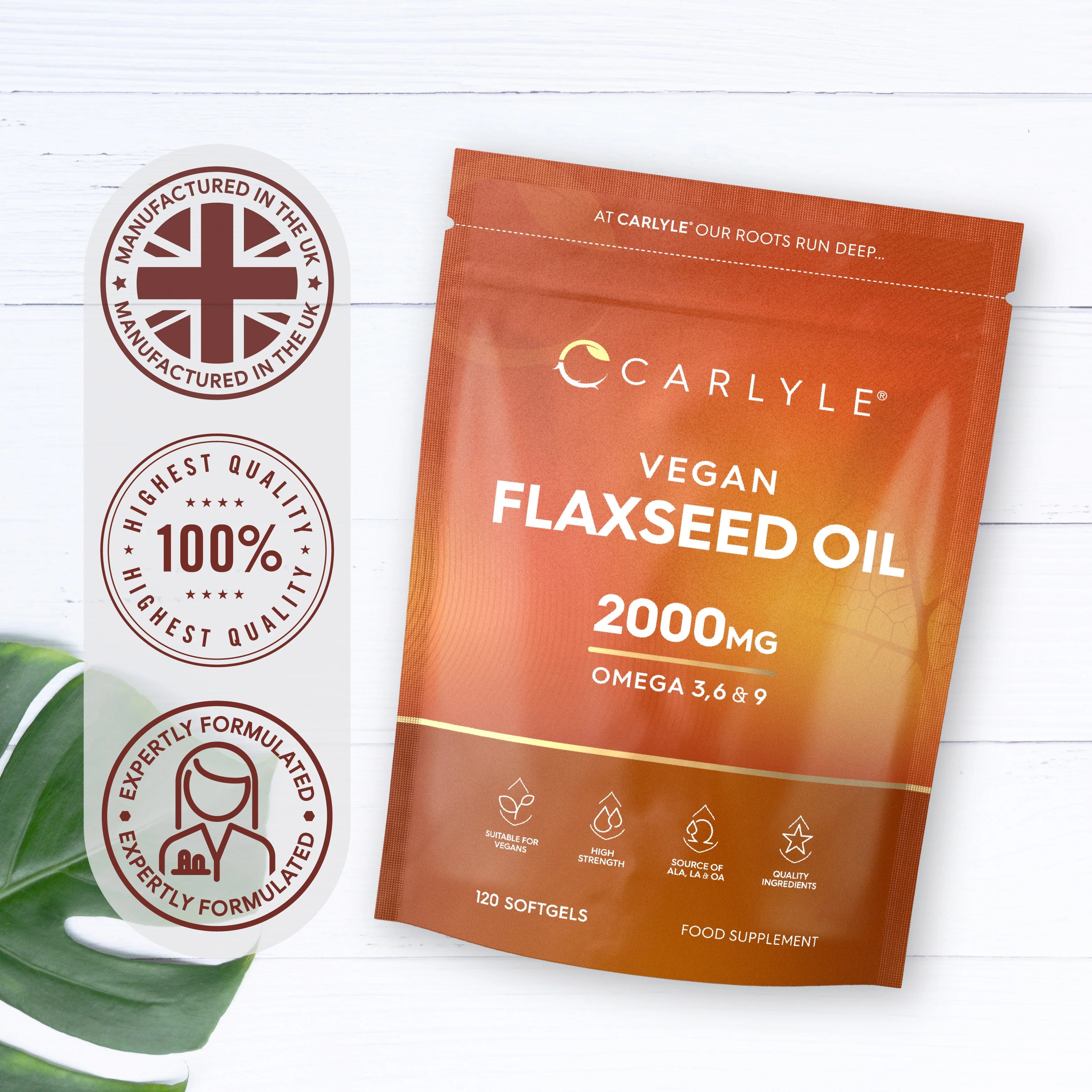 Flaxseed Oil 2000 mg | 120 Softgels - Image 5