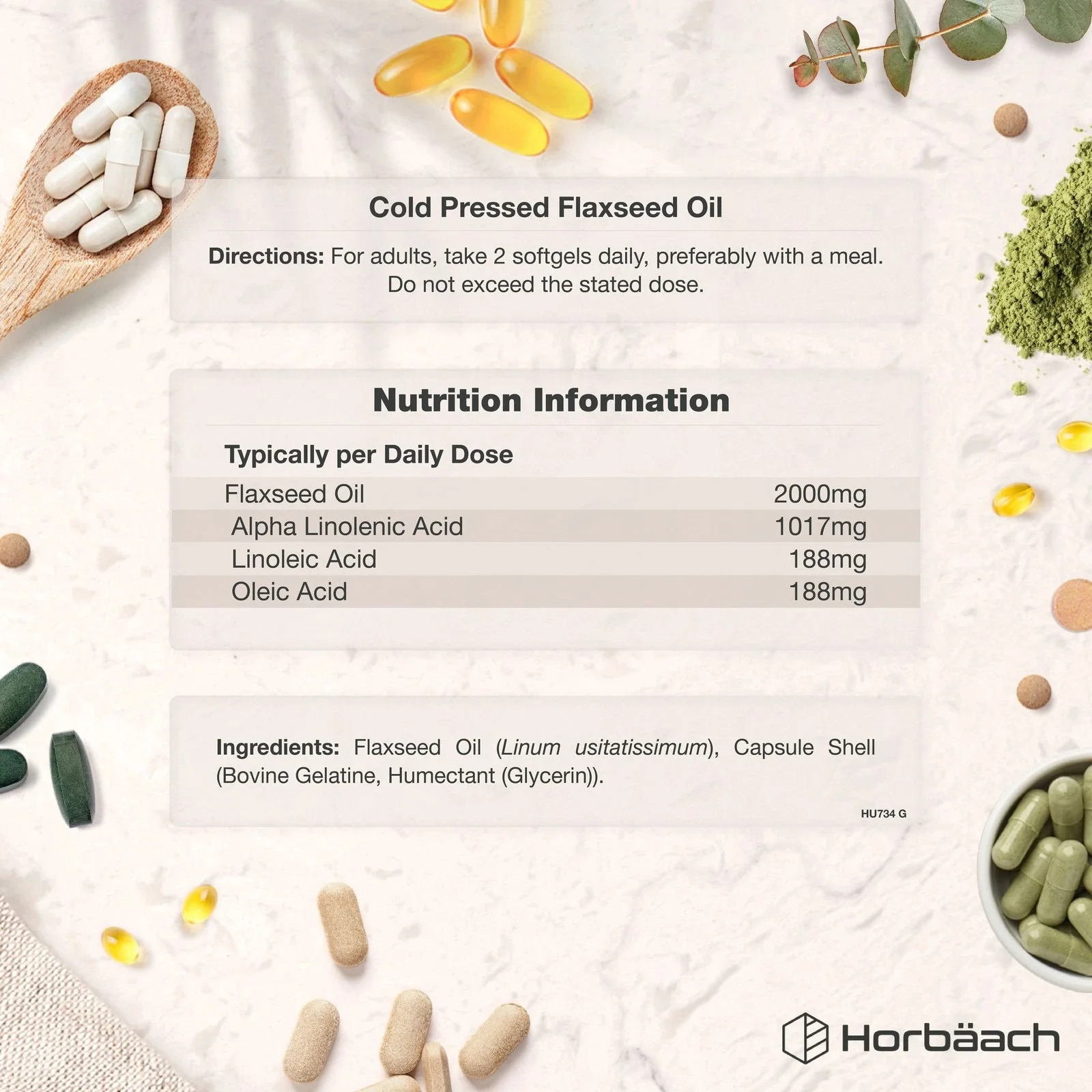 Flaxseed Oil 2000 mg | 360 Softgels - Image 3