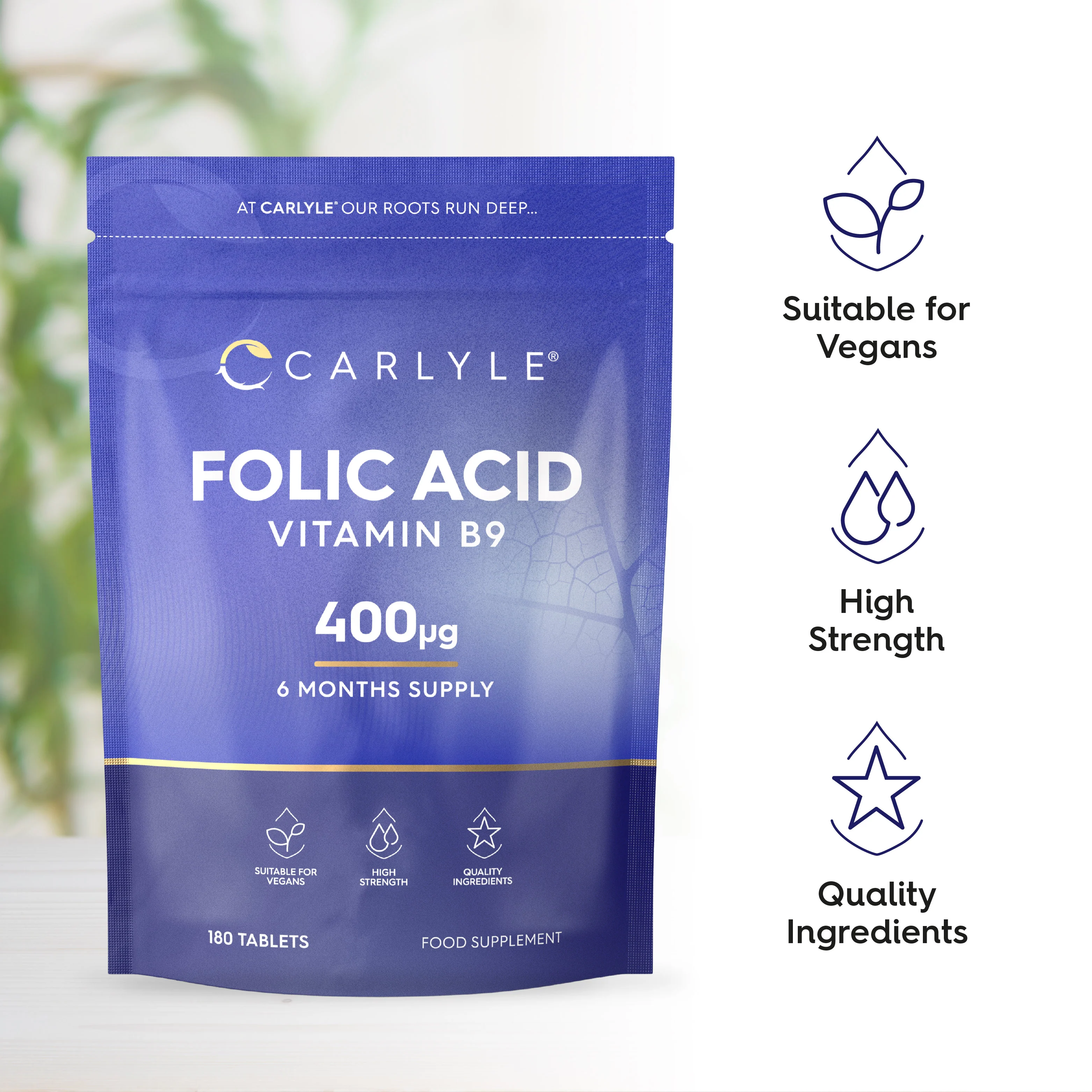 Folic Acid 400 ug | 180 Tablets - Image 5