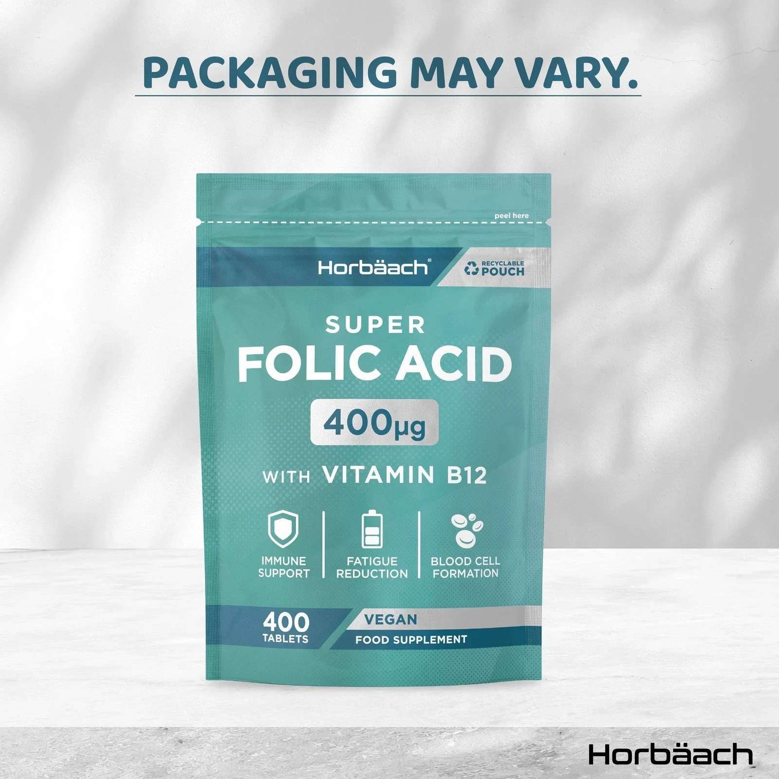 Folic Acid 400 ug with Vitamin B12 | 400 Tablets - Image 4
