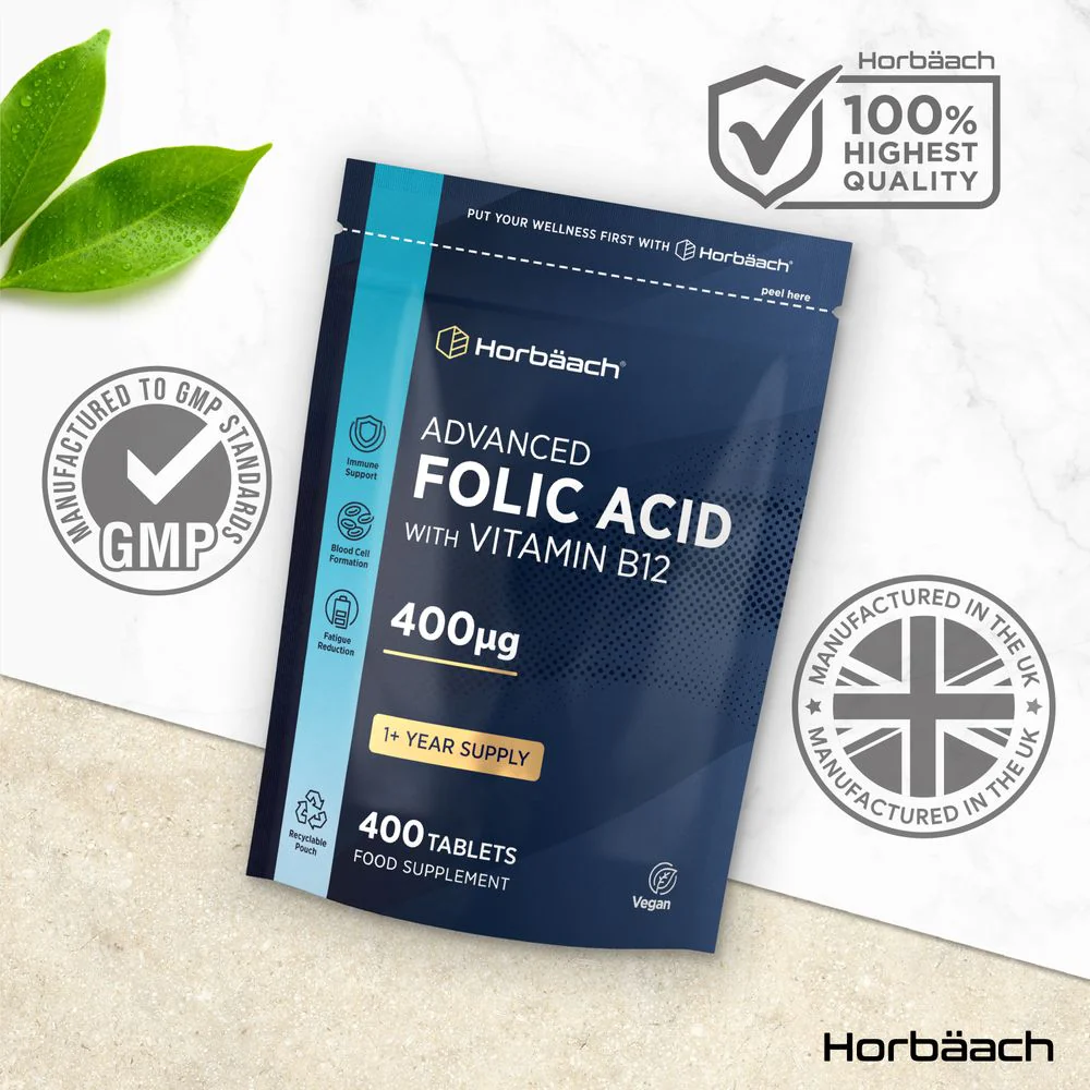 Folic Acid 400 ug with Vitamin B12 | 400 Tablets - Image 5