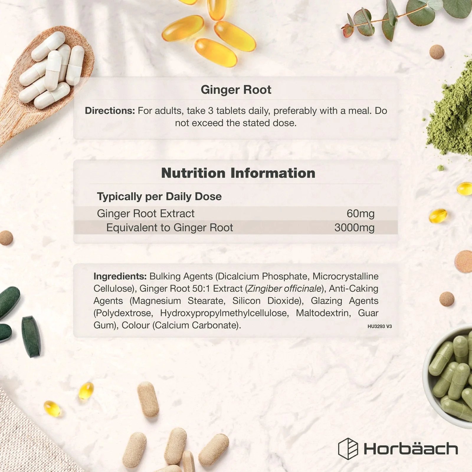 Ginger Root 3000 mg | 200 Tablets - Image 3