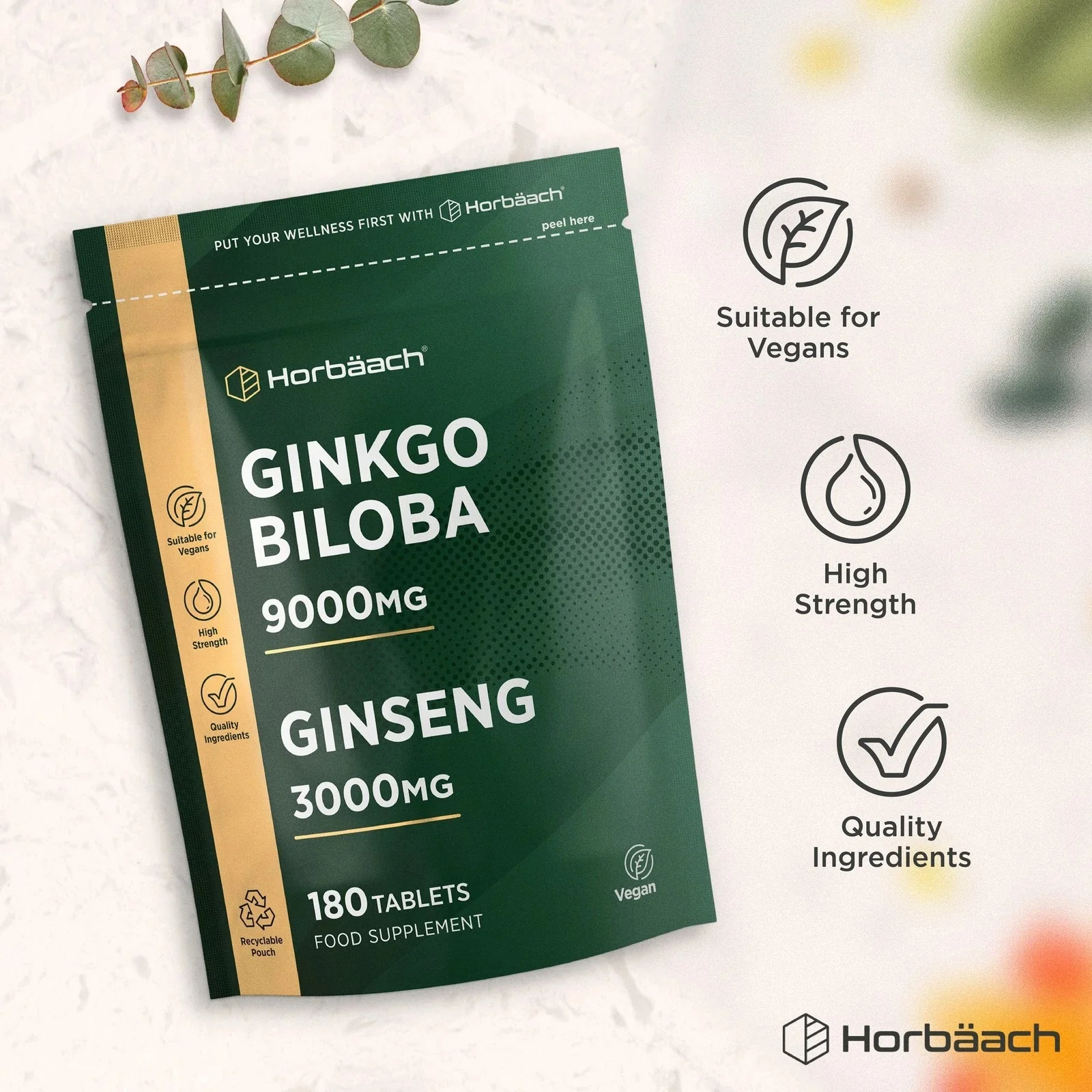 Ginkgo Biloba 9000 mg and Ginseng 3000 mg | 180 Tablets - Image 5