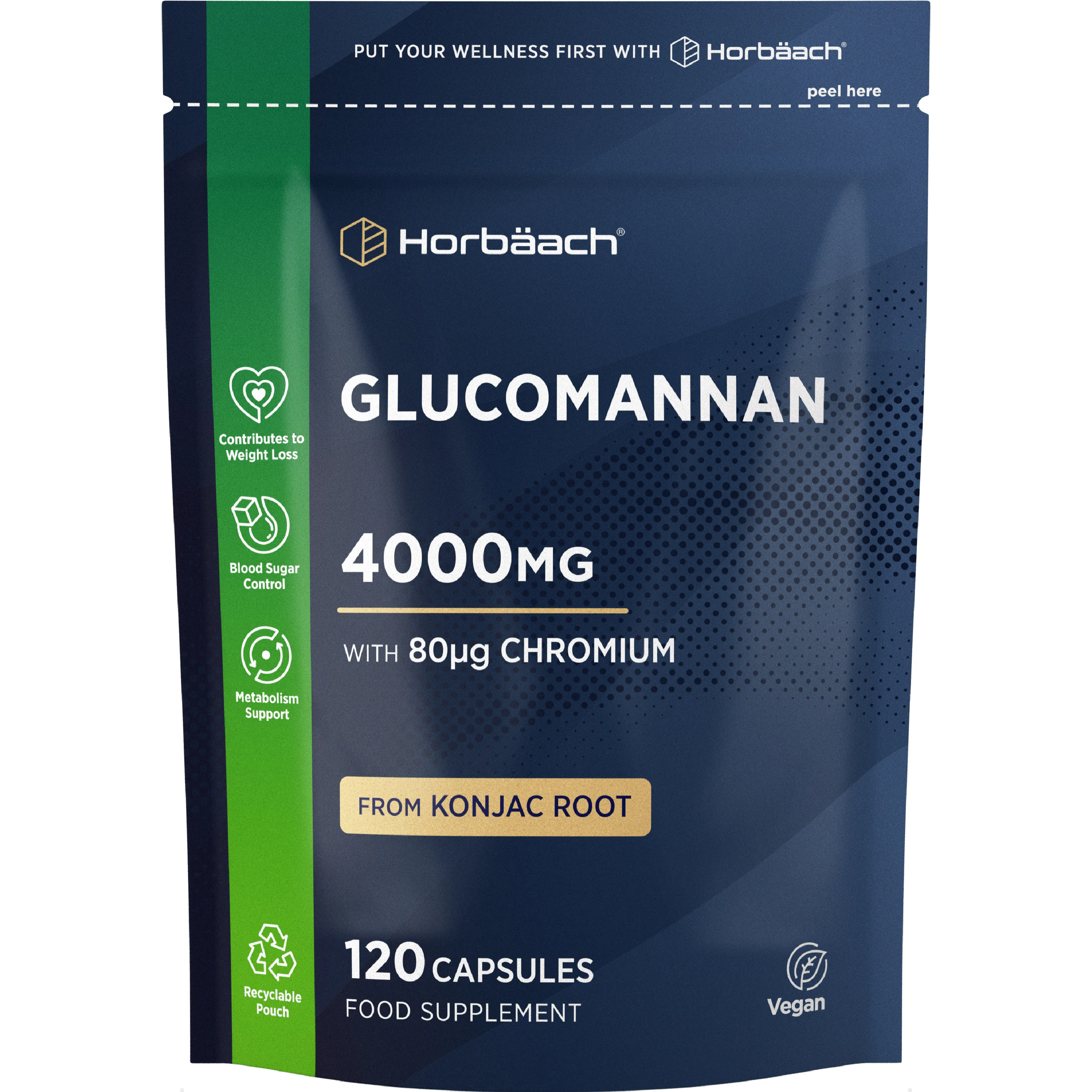 Glucomannan Capsules 4000mg | 120 Count | By Horbaach