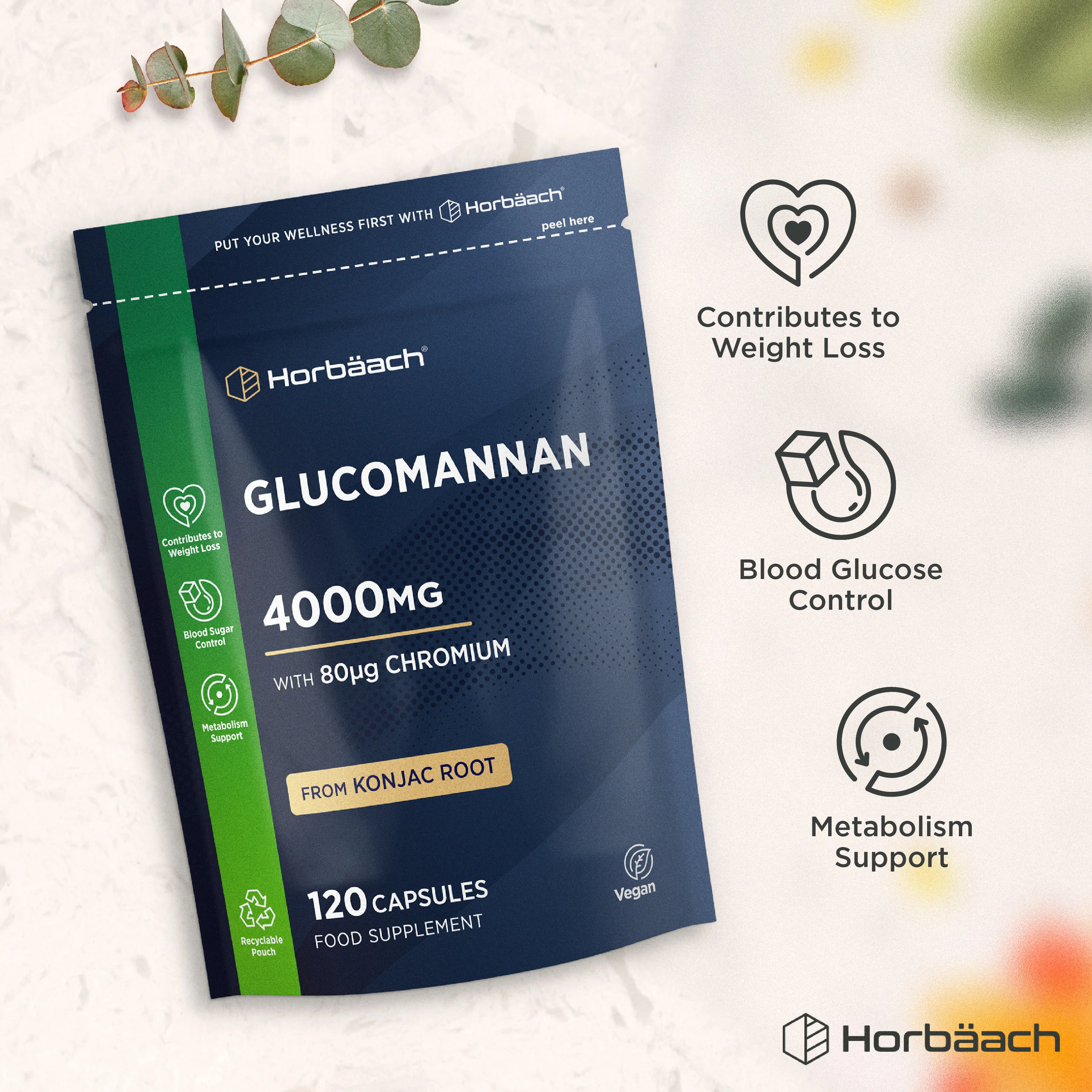 Glucomannan Capsules 4000mg | 120 Count | By Horbaach - Image 5