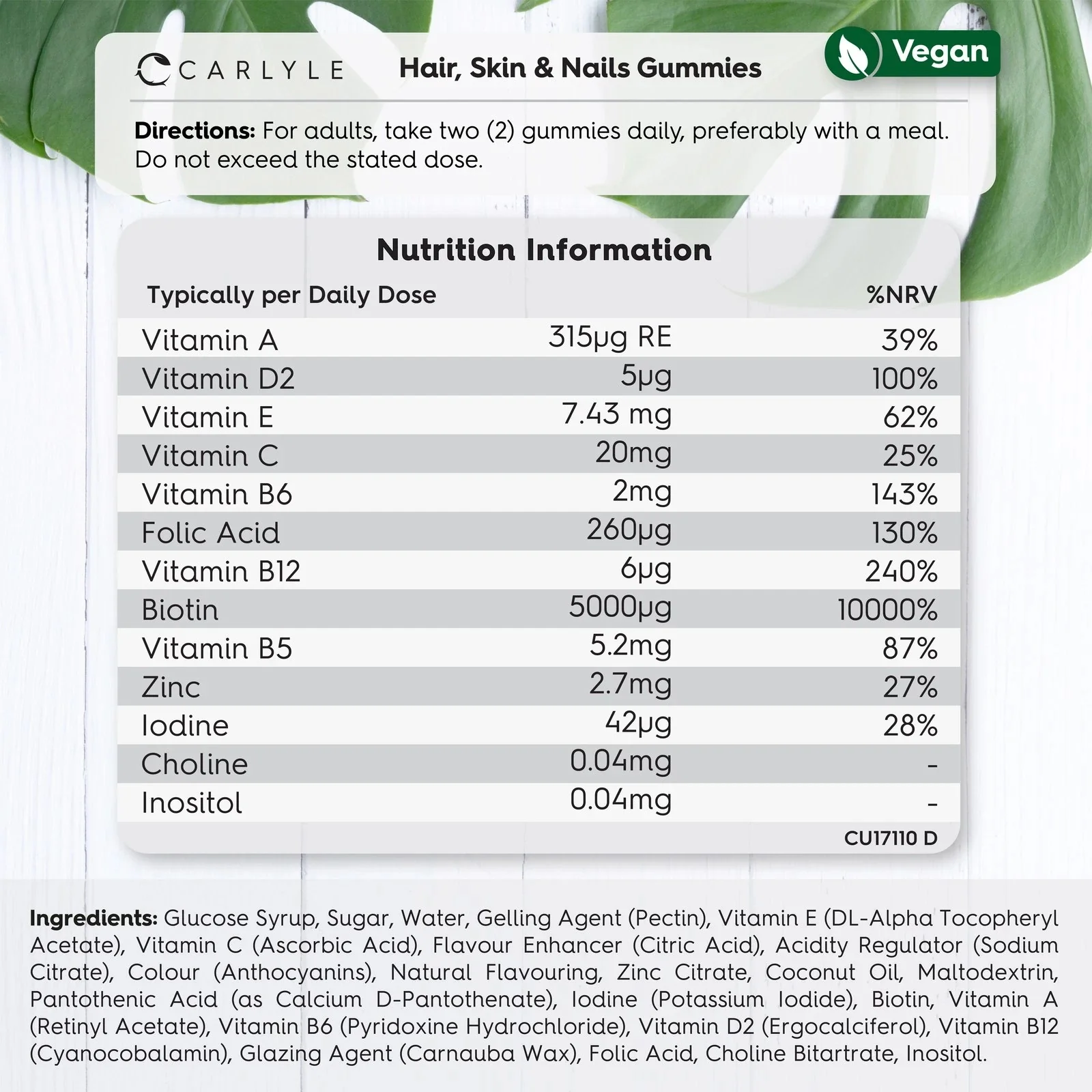 Hair Skin and Nails Vitamins | 120 Gummies - Image 3
