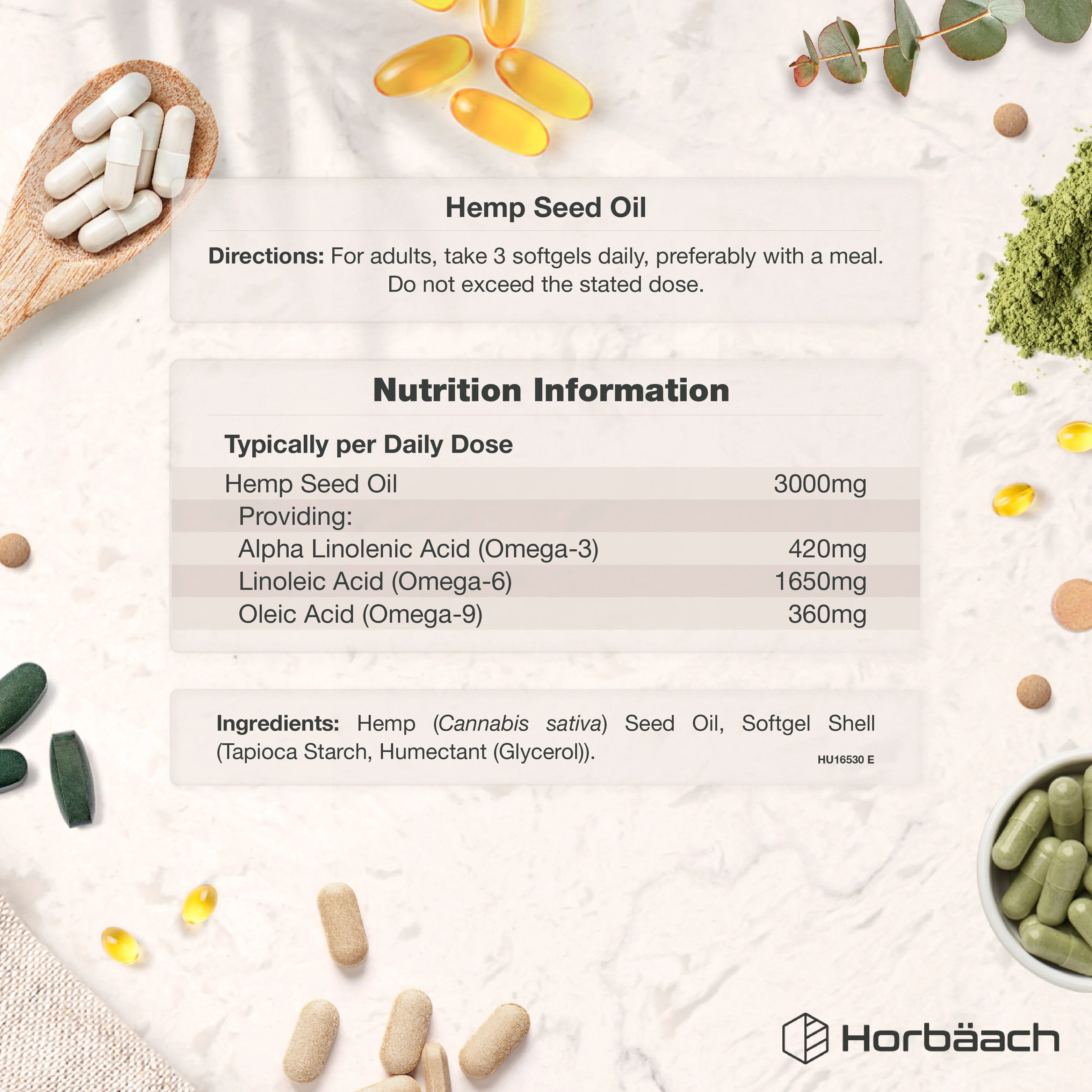 Hemp Seed Oil 3000 mg | 240 Softgels - Image 3