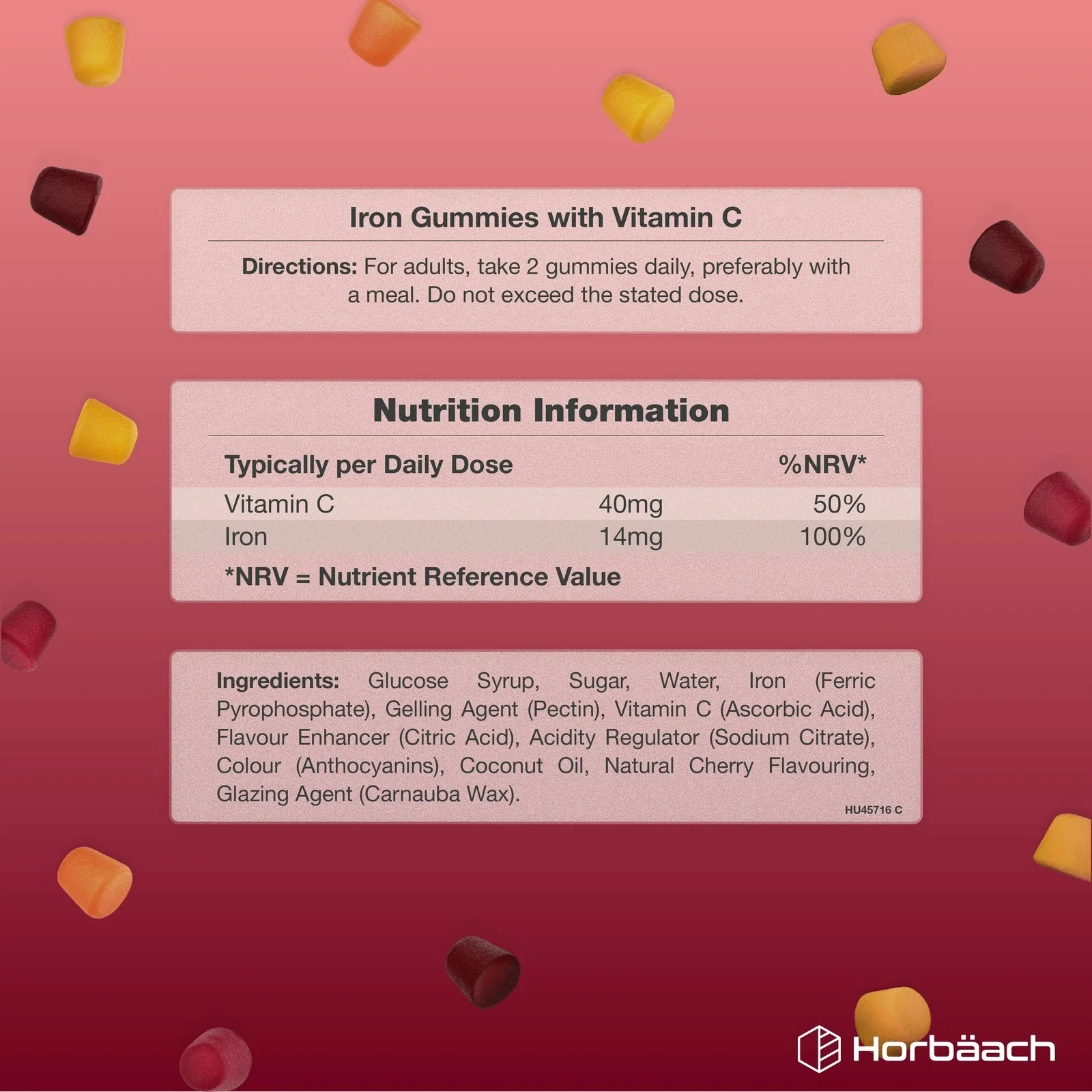 Iron 14 mg with Vitamin C | 90 Gummies - Image 3