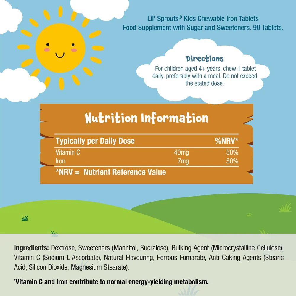 Iron with Vitamin C for Kids | 90 Chewable Tablets - Image 3