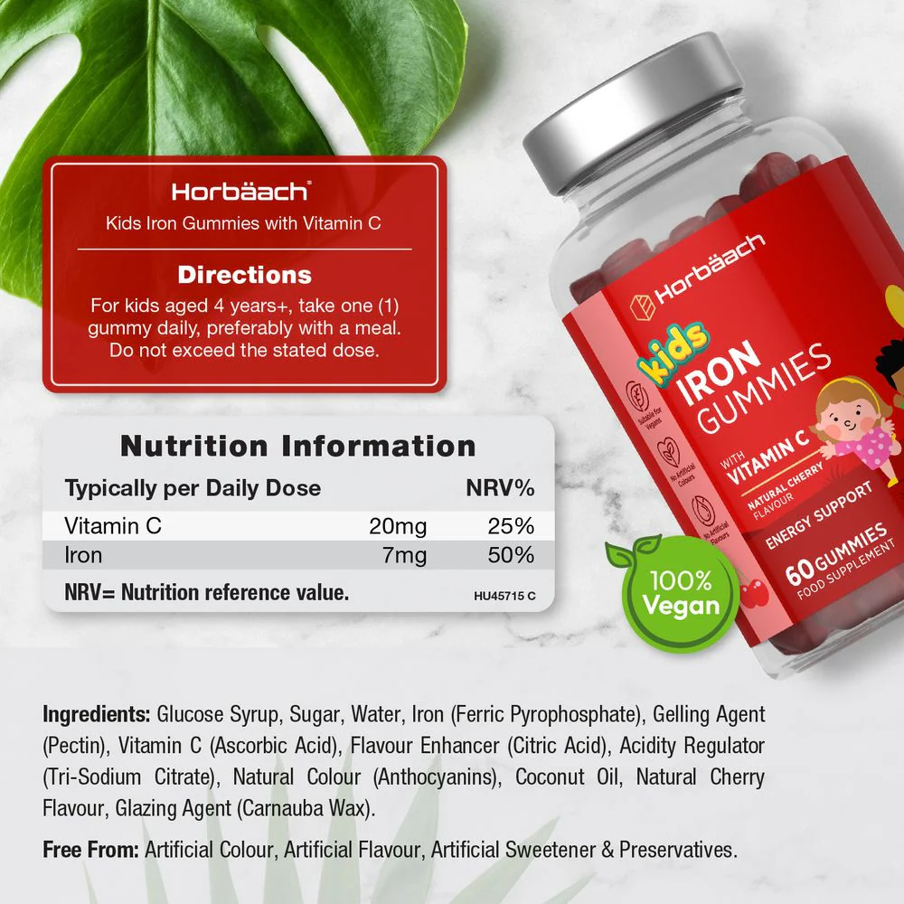 Iron with Vitamin C for Kids | 60 Gummies - Image 3