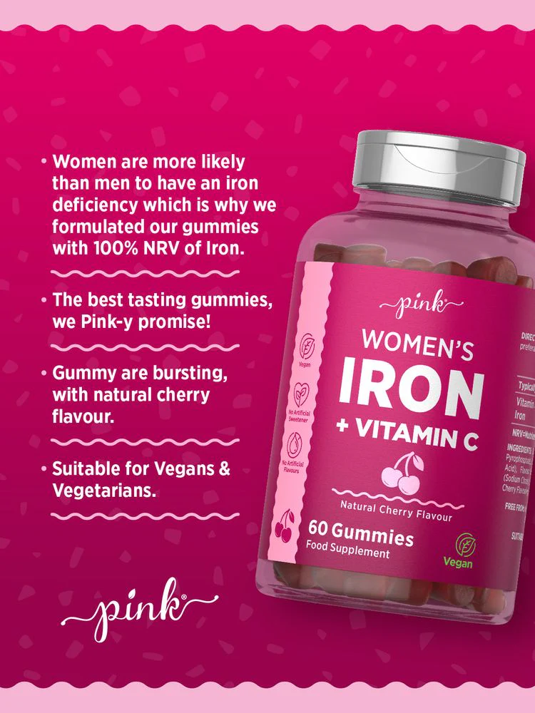 Iron with Vitamin C for Women | 60 Gummies - Image 2