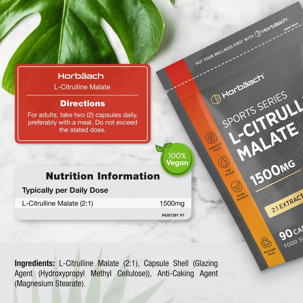 L-Citrulline Malate 1500 mg | 90 Capsules - Image 3