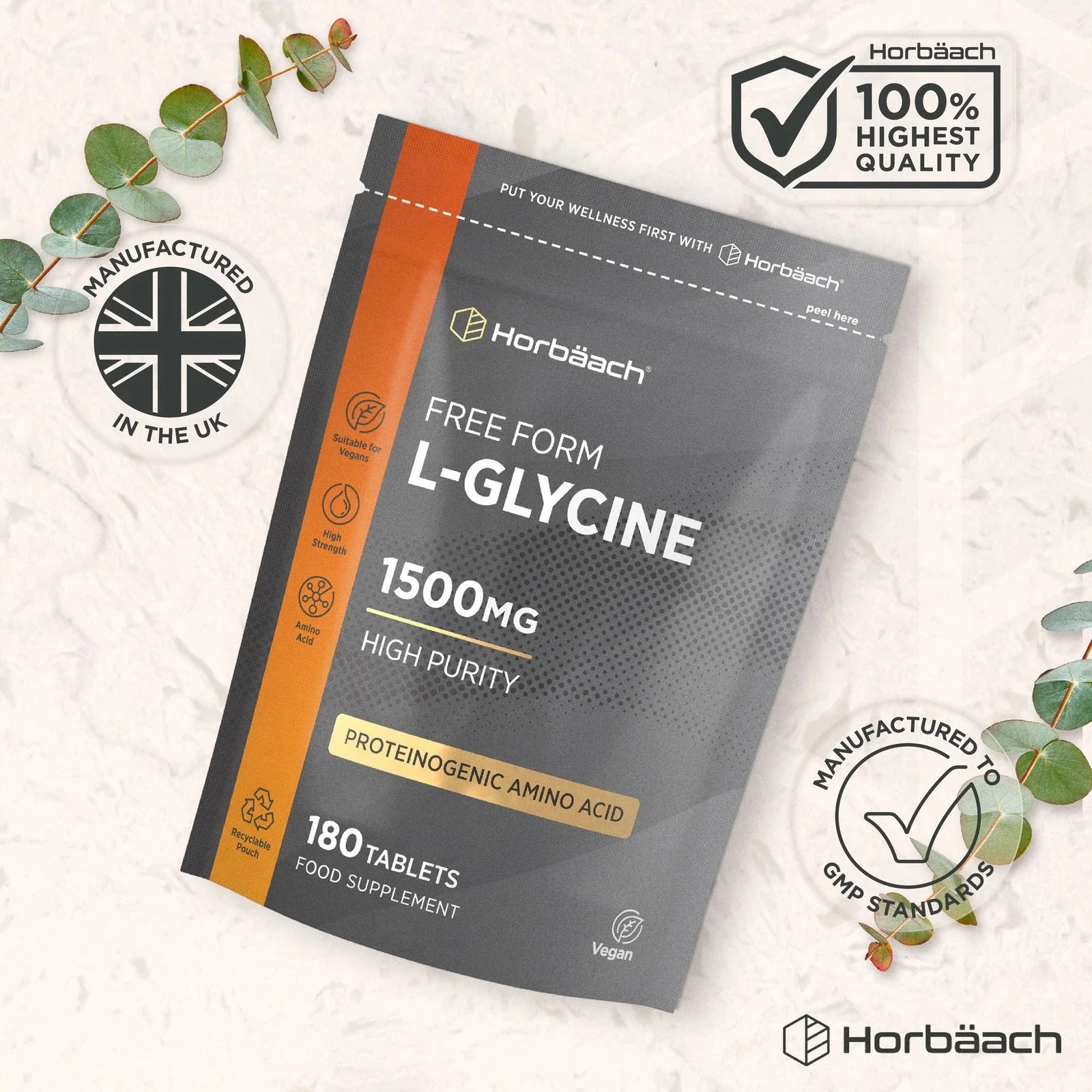 L-Glycine 1500 mg | 180 Tablets - Image 5