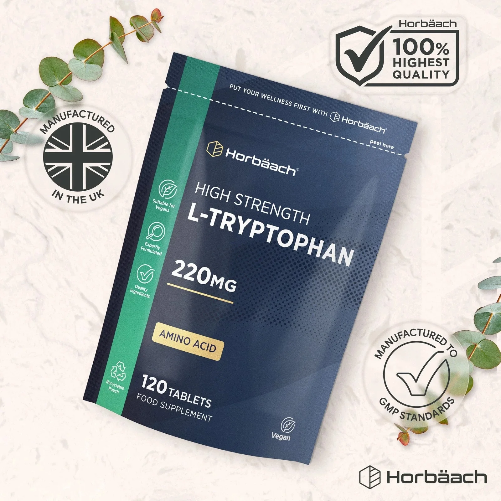 L-Tryptophan 220 mg | 120 Tablets - Image 5