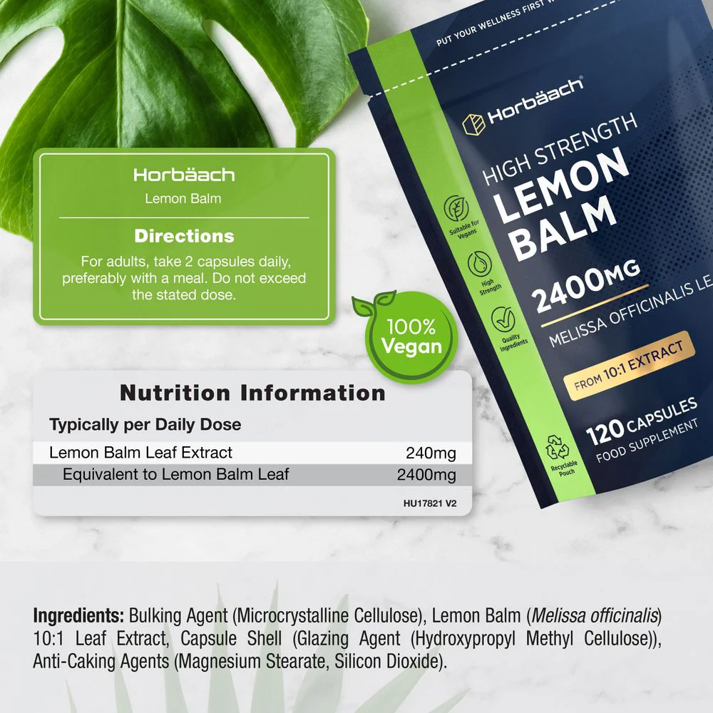Lemon Balm 2400 mg | 120 Capsules - Image 4
