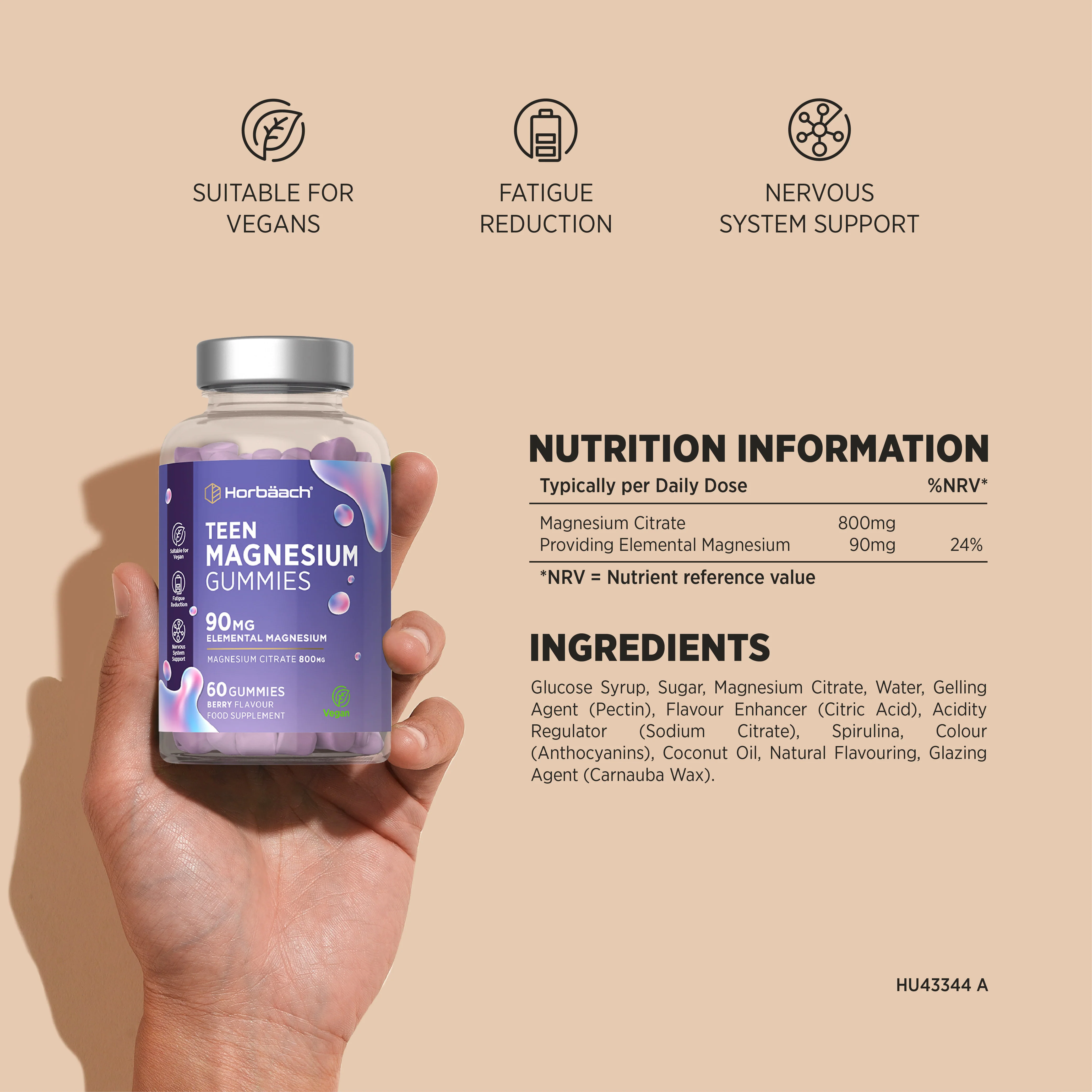 Magnesium for Teens 90 mg | 60 Gummies - Image 3