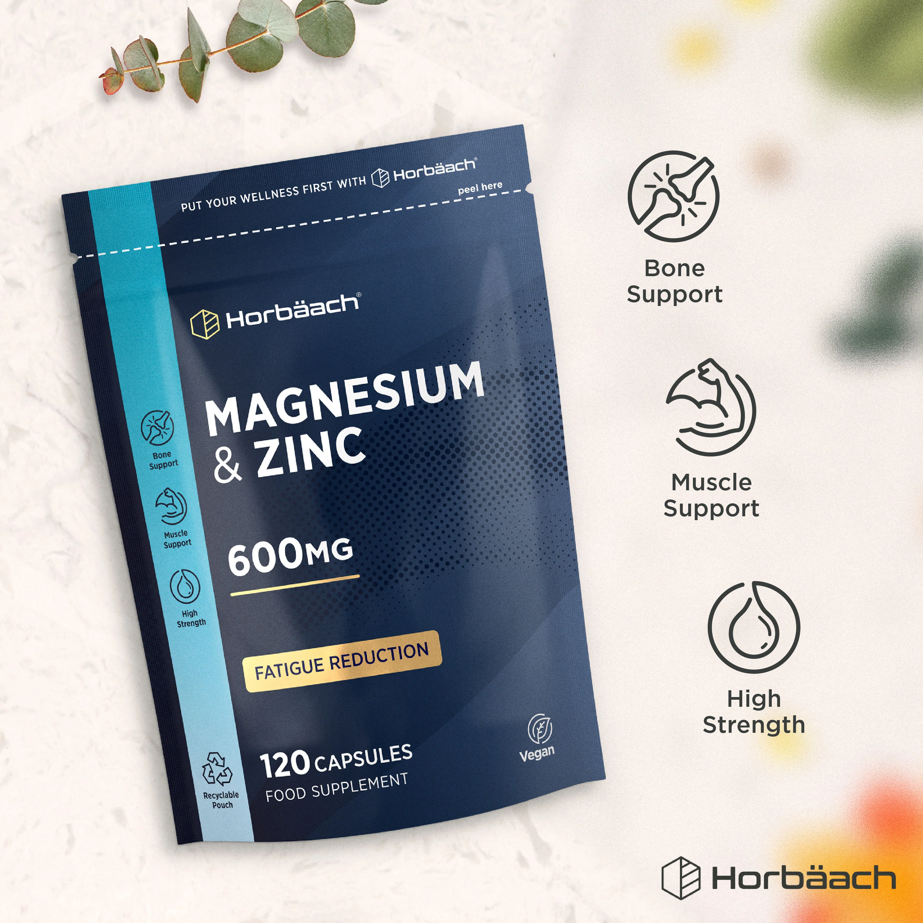 Magnesium Supplements with Zinc 600mg | 120 Count | by Horbaach - Image 10