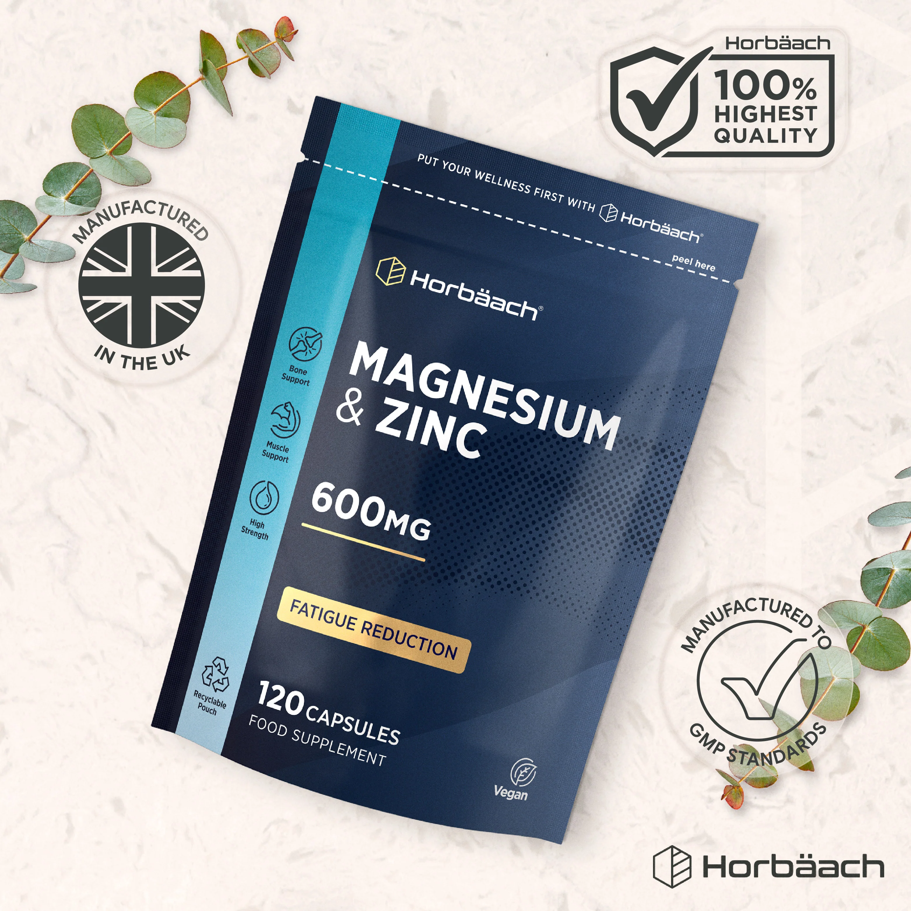 Magnesium Supplements with Zinc 600mg | 120 Count | by Horbaach - Image 11