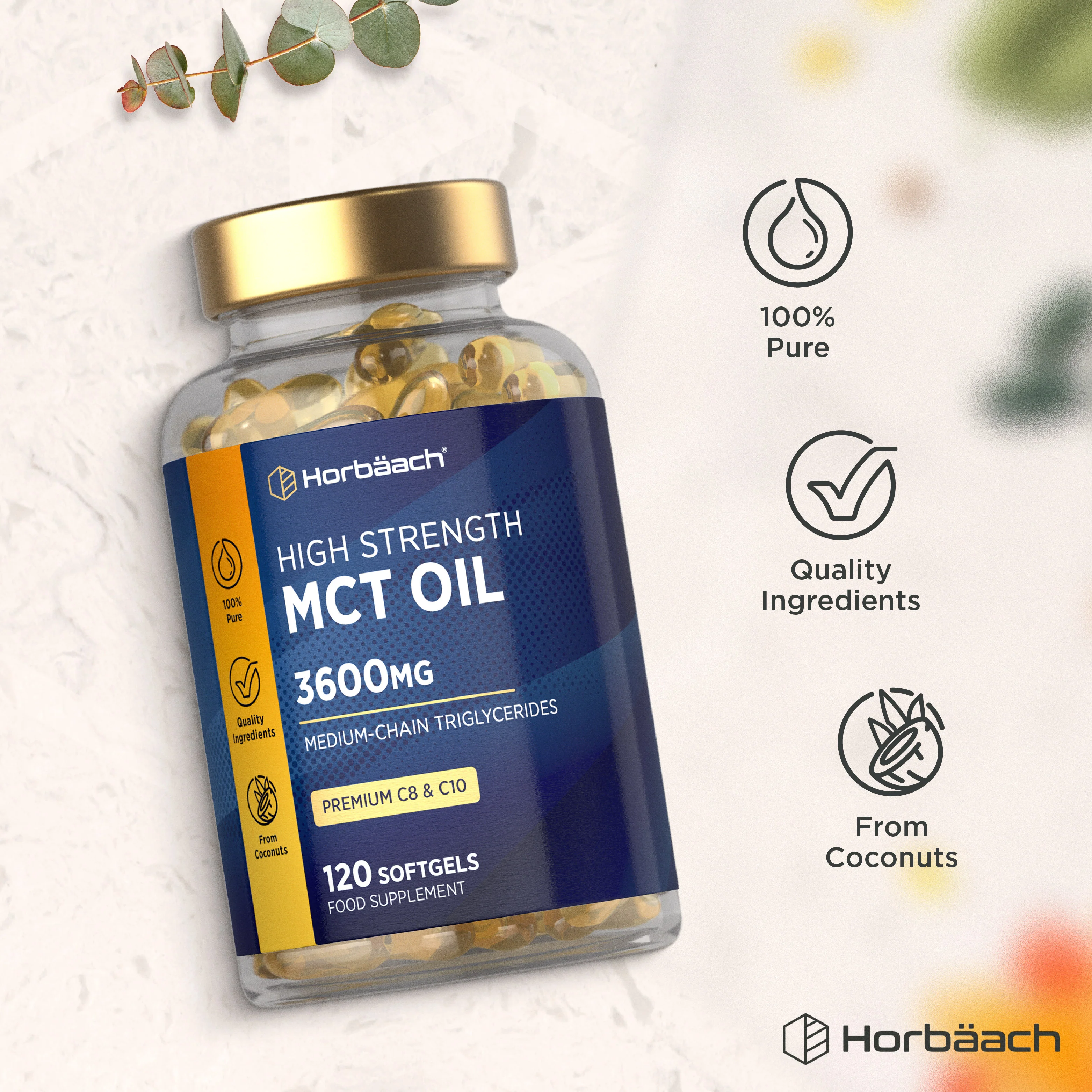 MCT Oil 3600 mg | C8 & C10 | 120 Softgels - Image 4